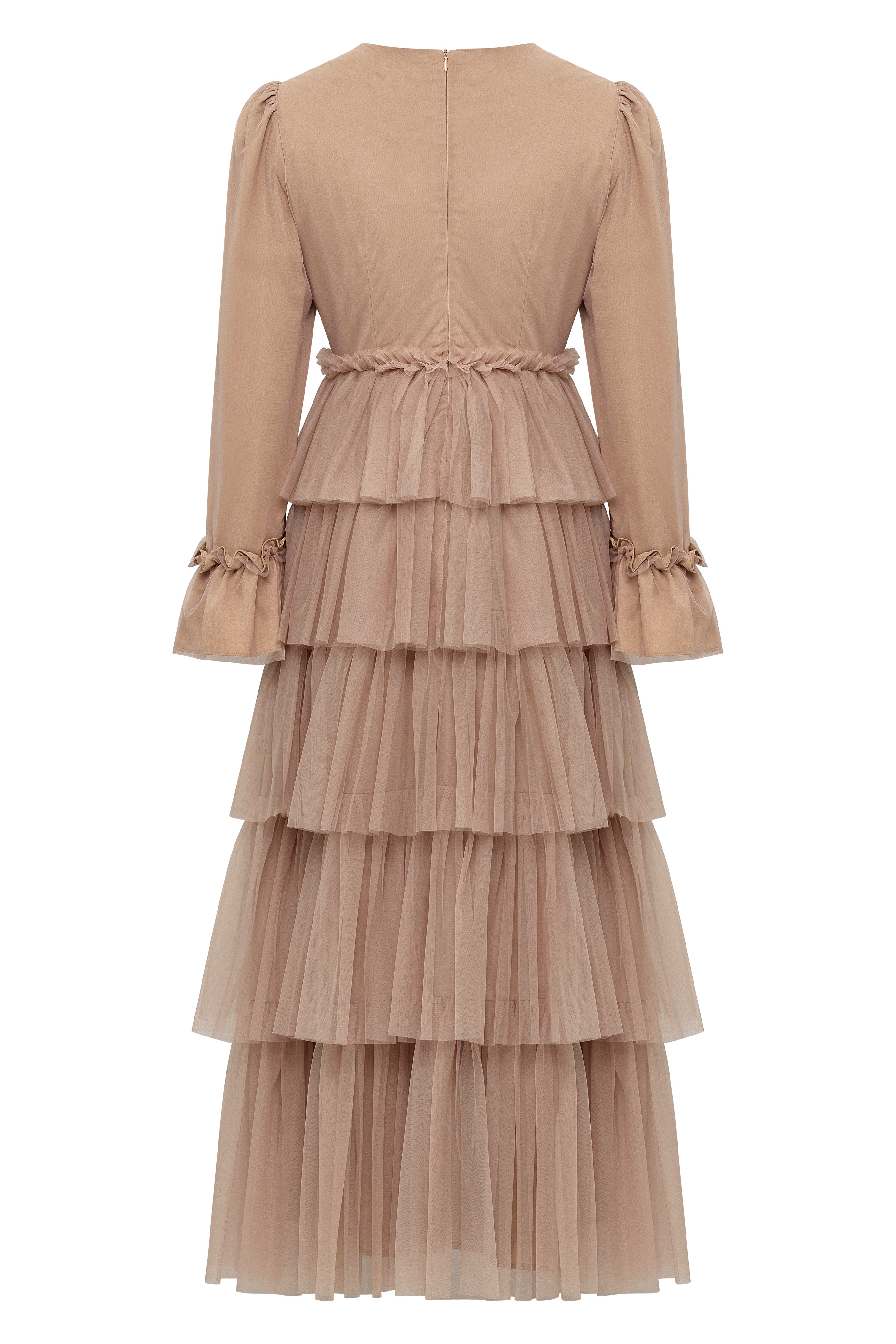 Leya Layered Maxi Dress - Nude