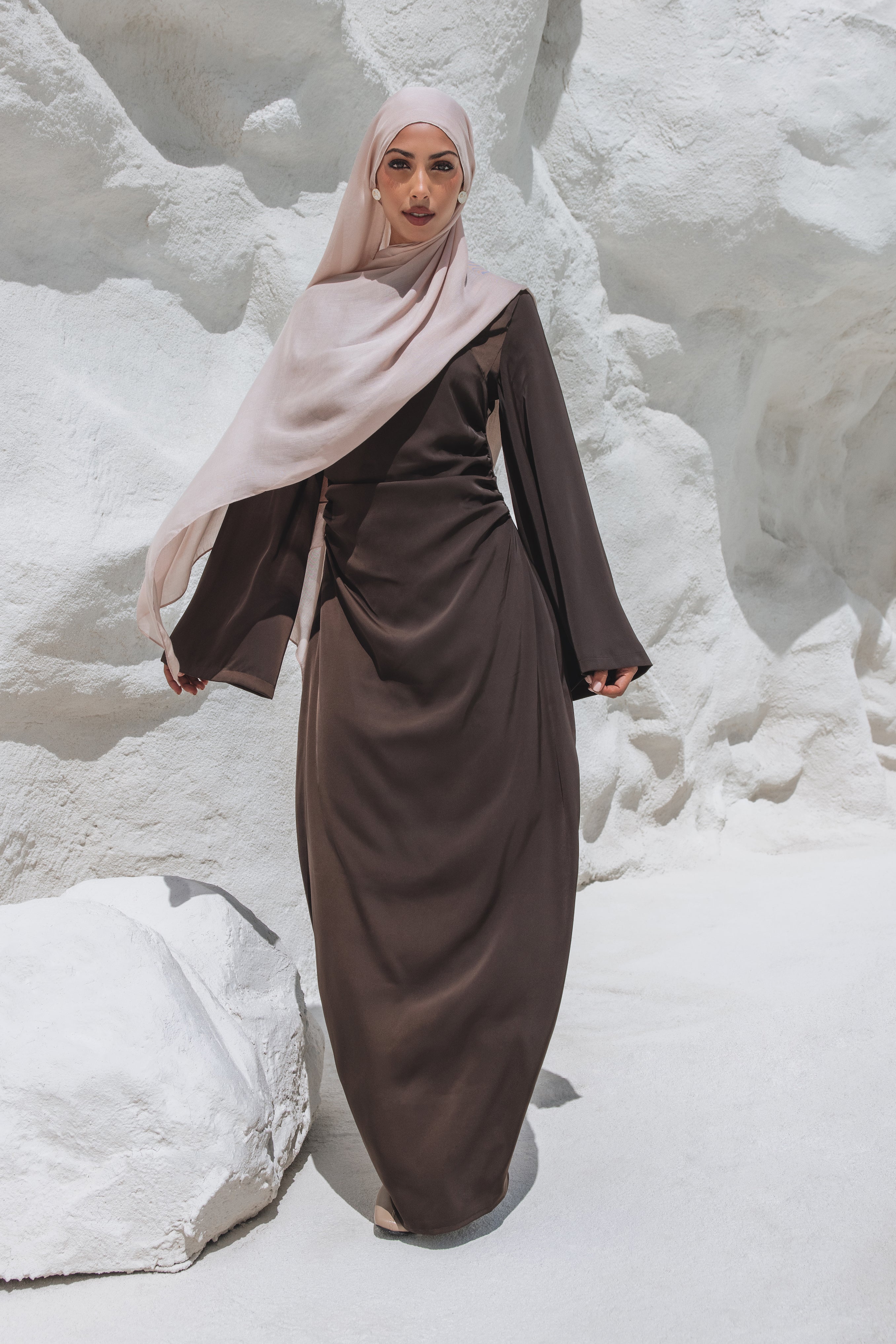 Grace Satin Maxi - Brown