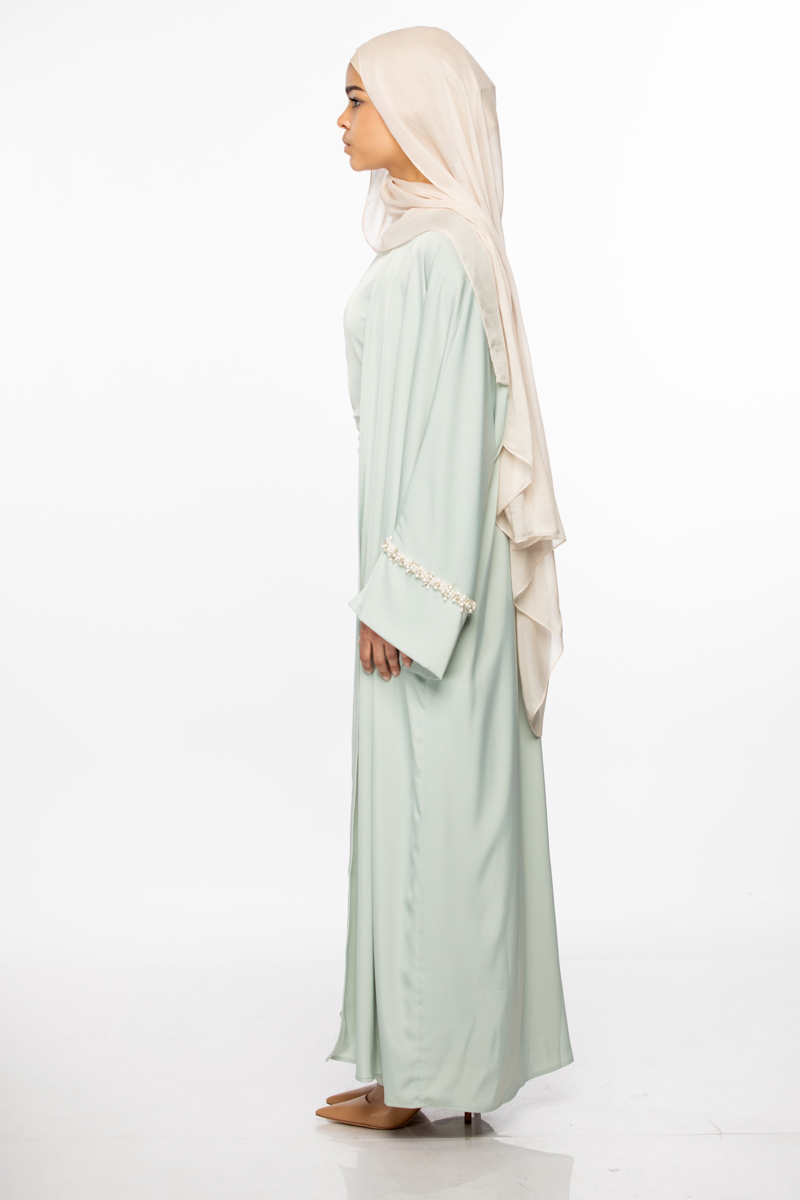 Isabella Pearl Abaya Set - Mint