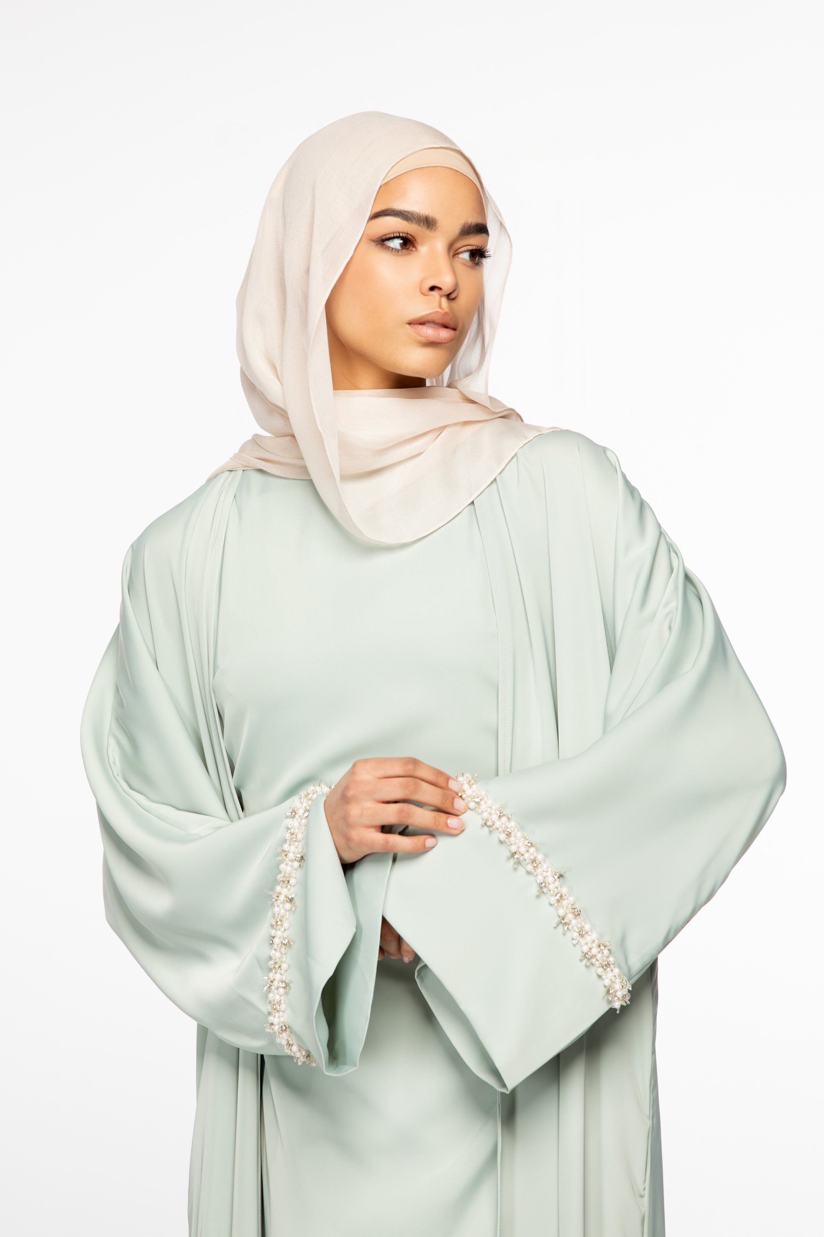 Isabella Pearl Abaya Set - Mint