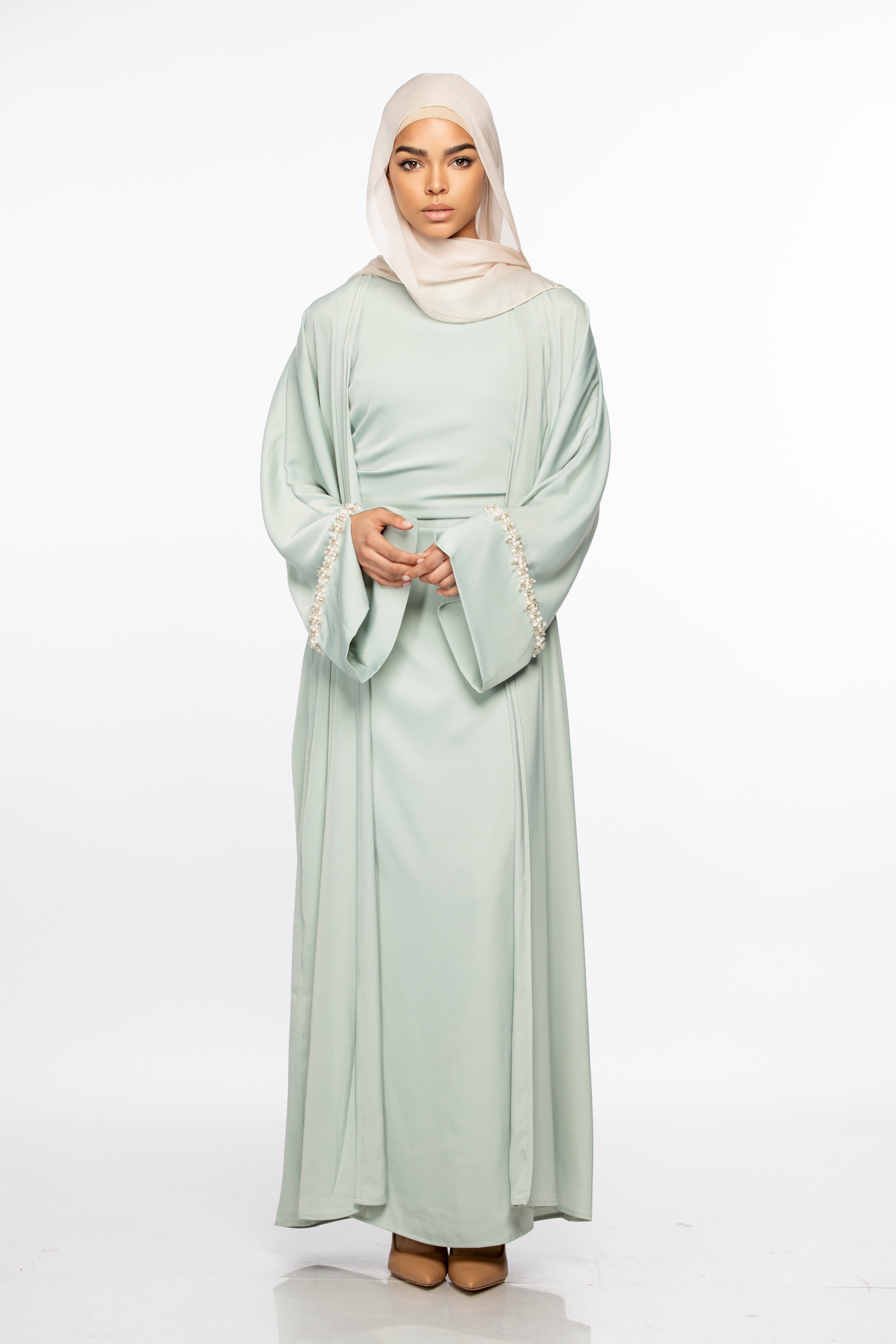 Isabella Pearl Abaya Set - Mint