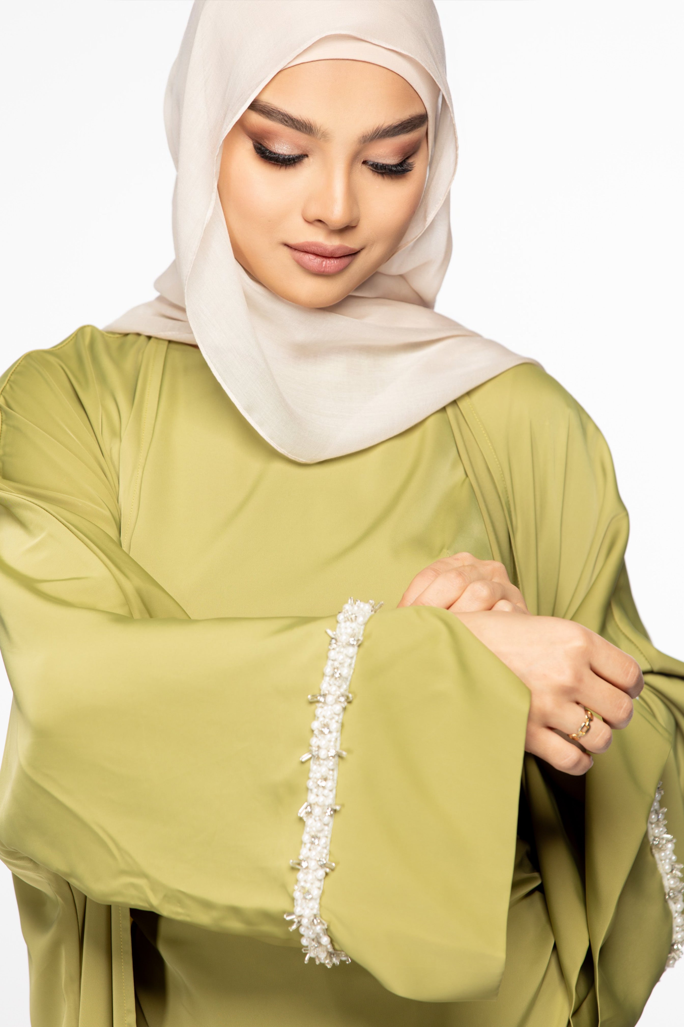 Isabella Pearl Abaya Set - Cypress Green