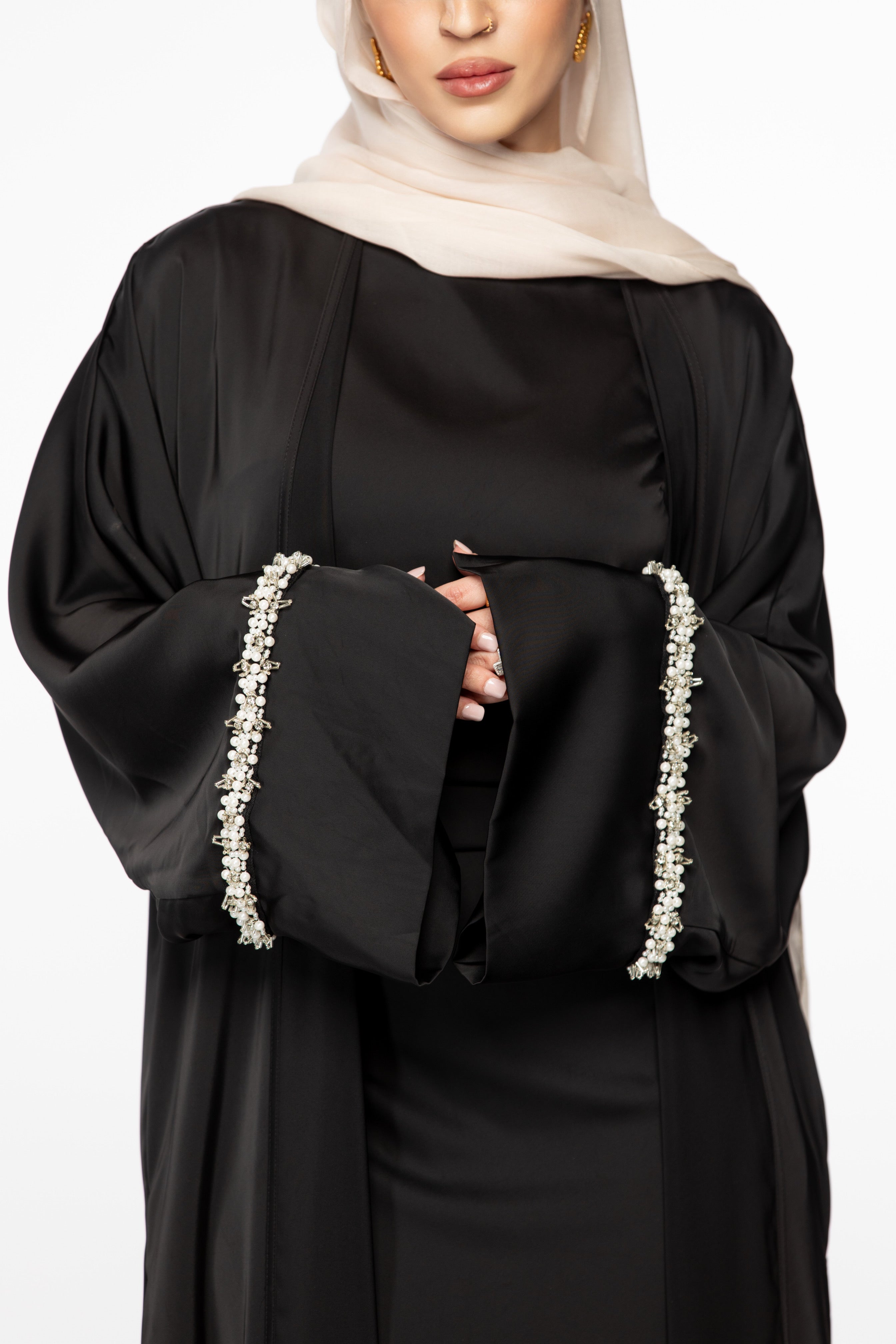 Isabella Pearl Abaya Set - Black