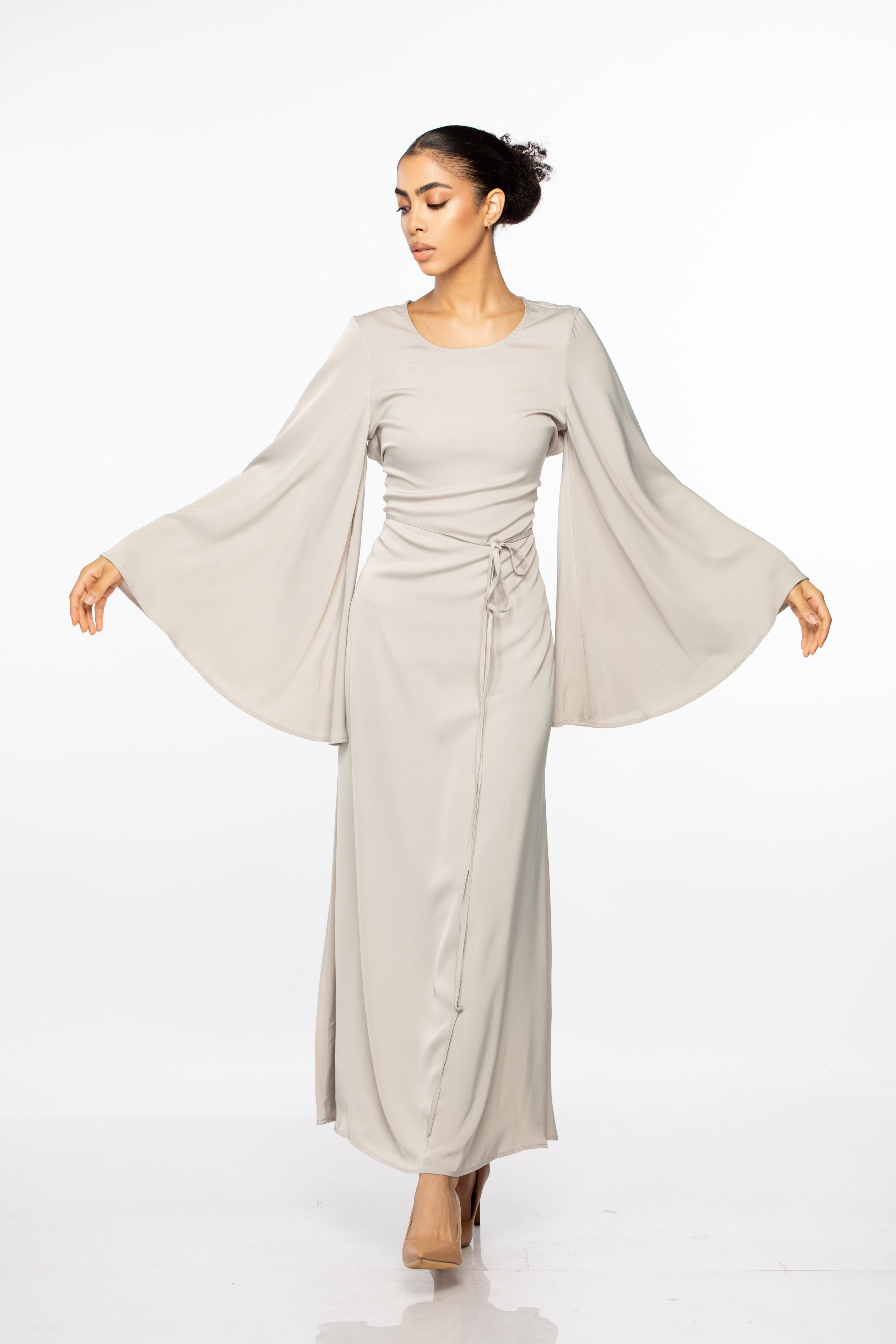 Elhora Wide-sleeve Maxi - Bone