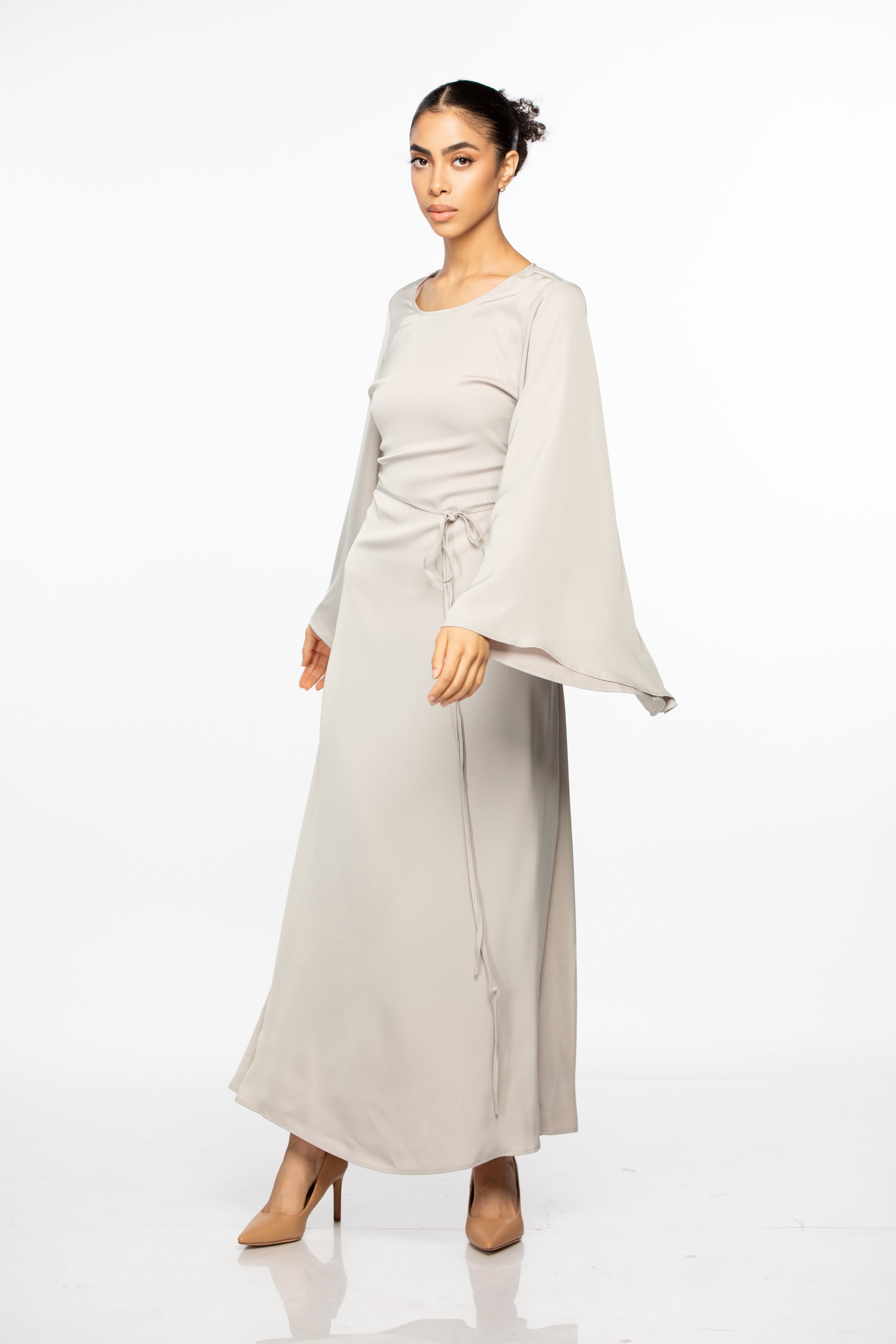 Elhora Wide-sleeve Maxi - Bone