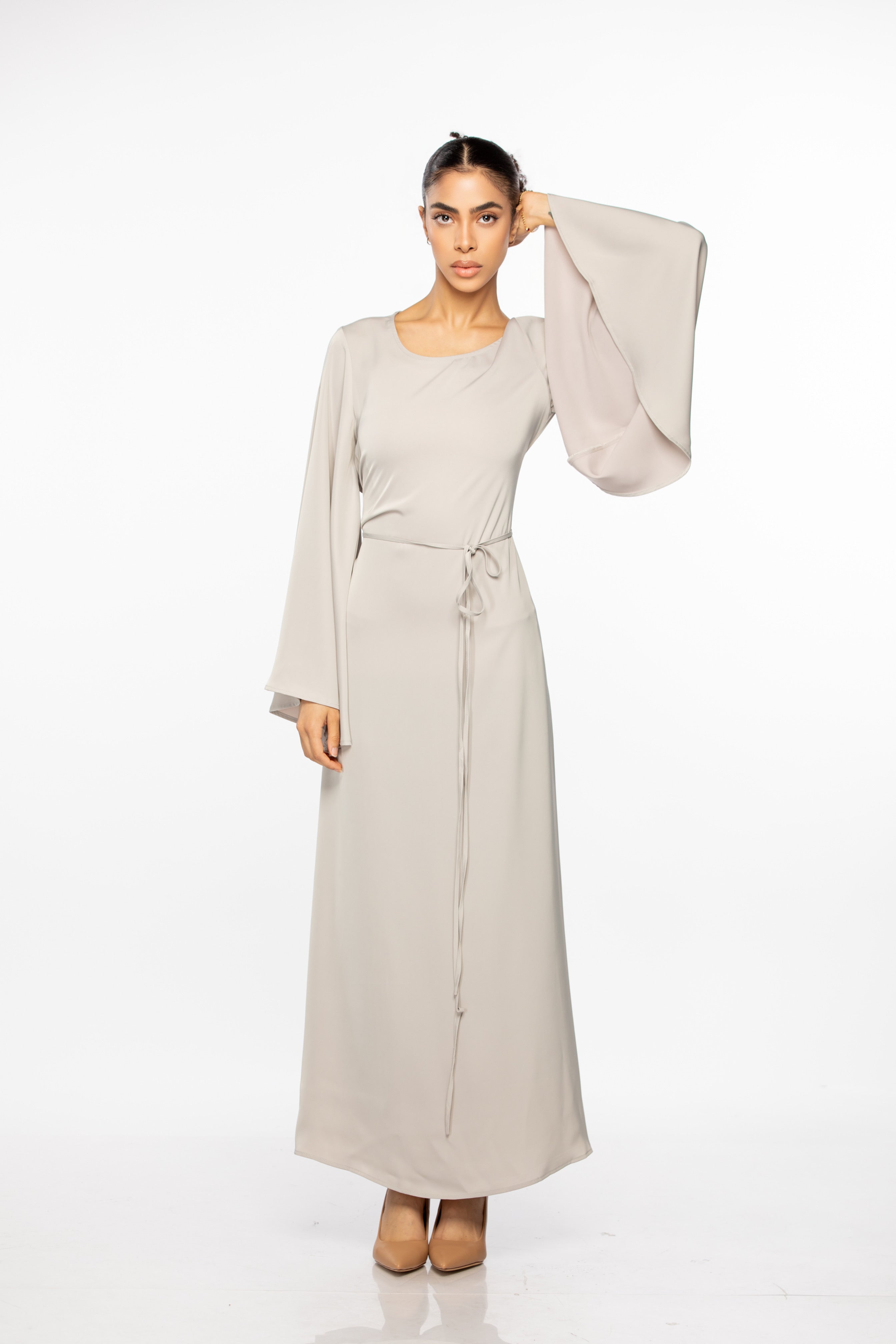 Elhora Wide-sleeve Maxi - Bone