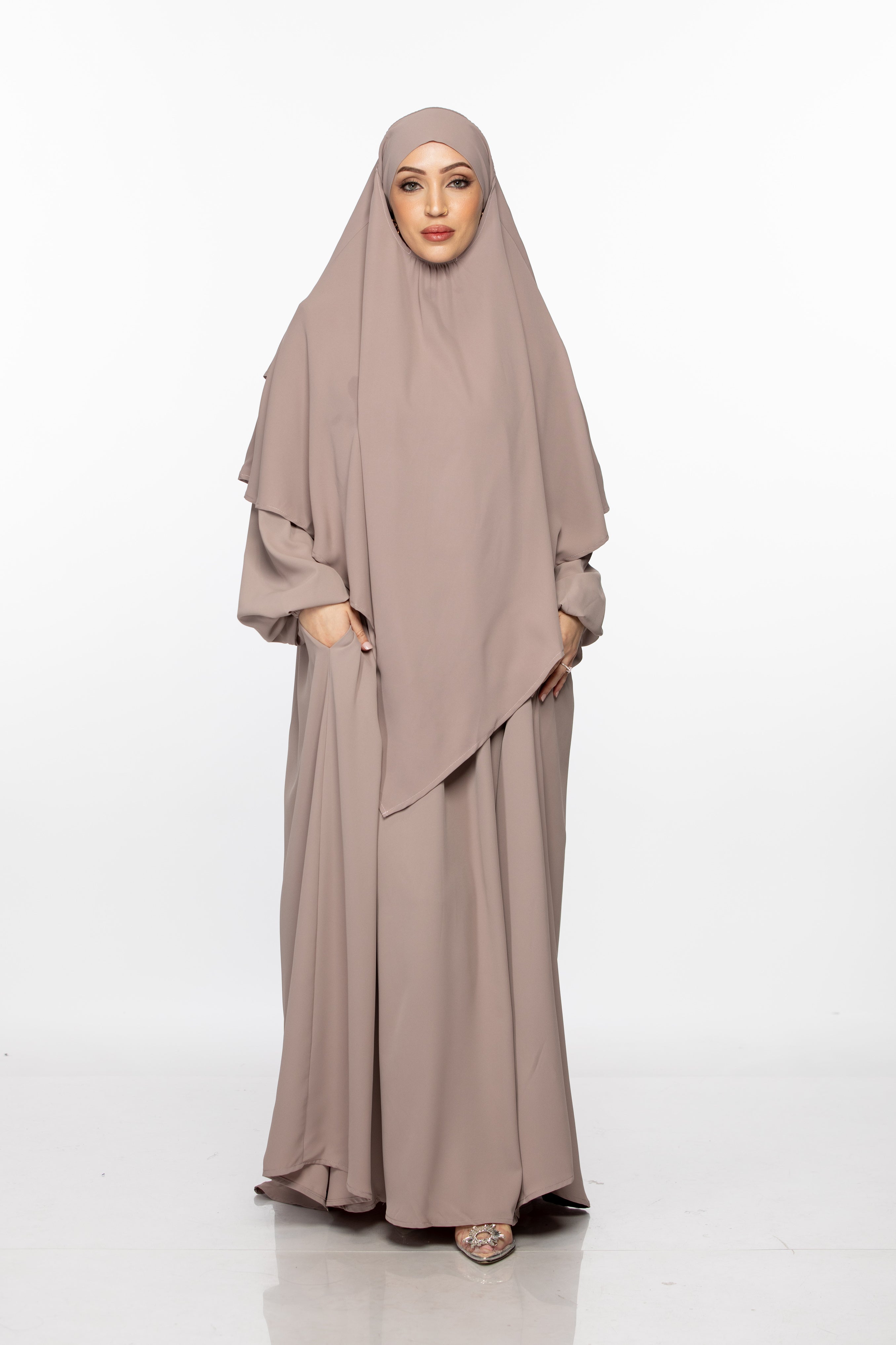 Abaya and khimar set - Dusty Pink