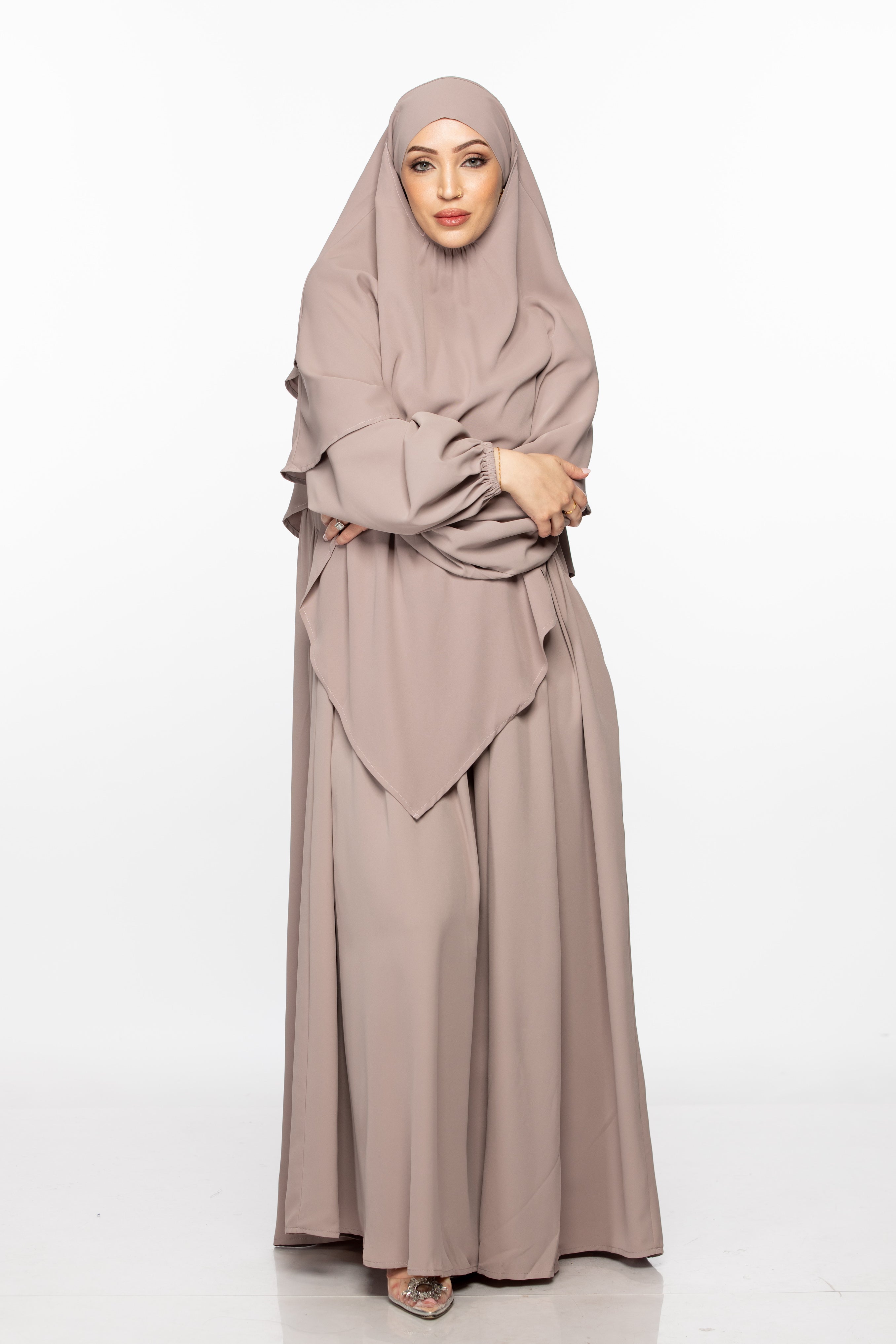 Abaya and khimar set - Dusty Pink