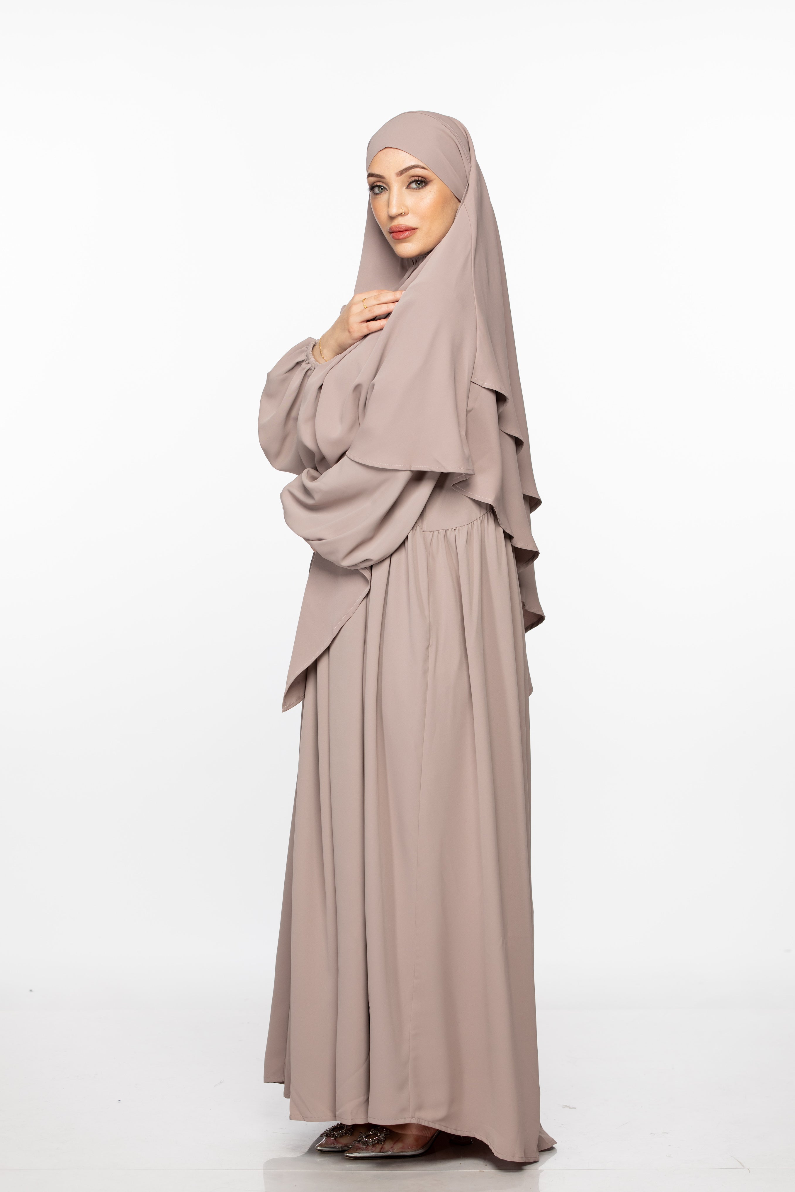 Abaya and khimar set - Dusty Pink