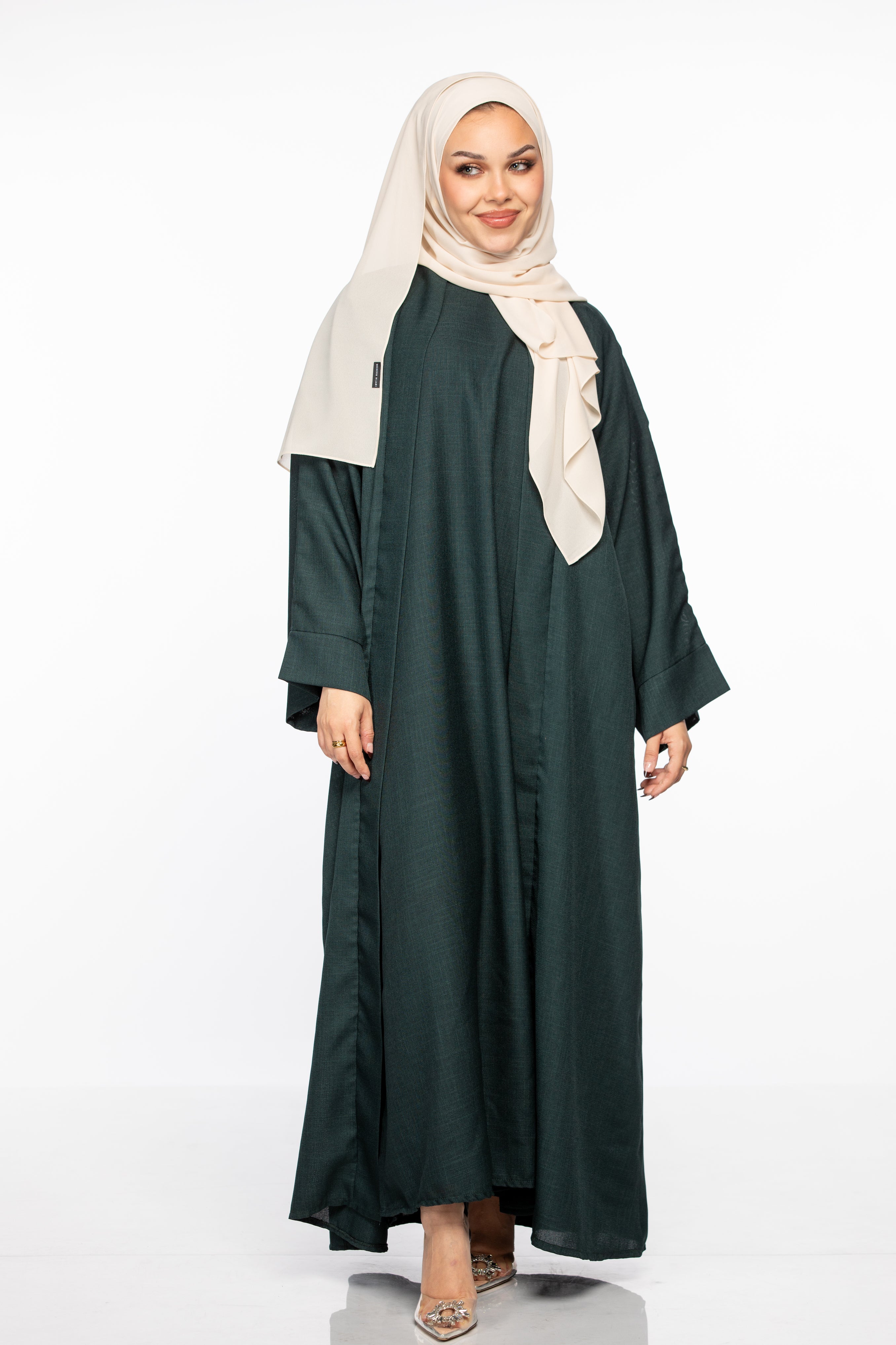 Israa Textured Abaya Set - Emerald