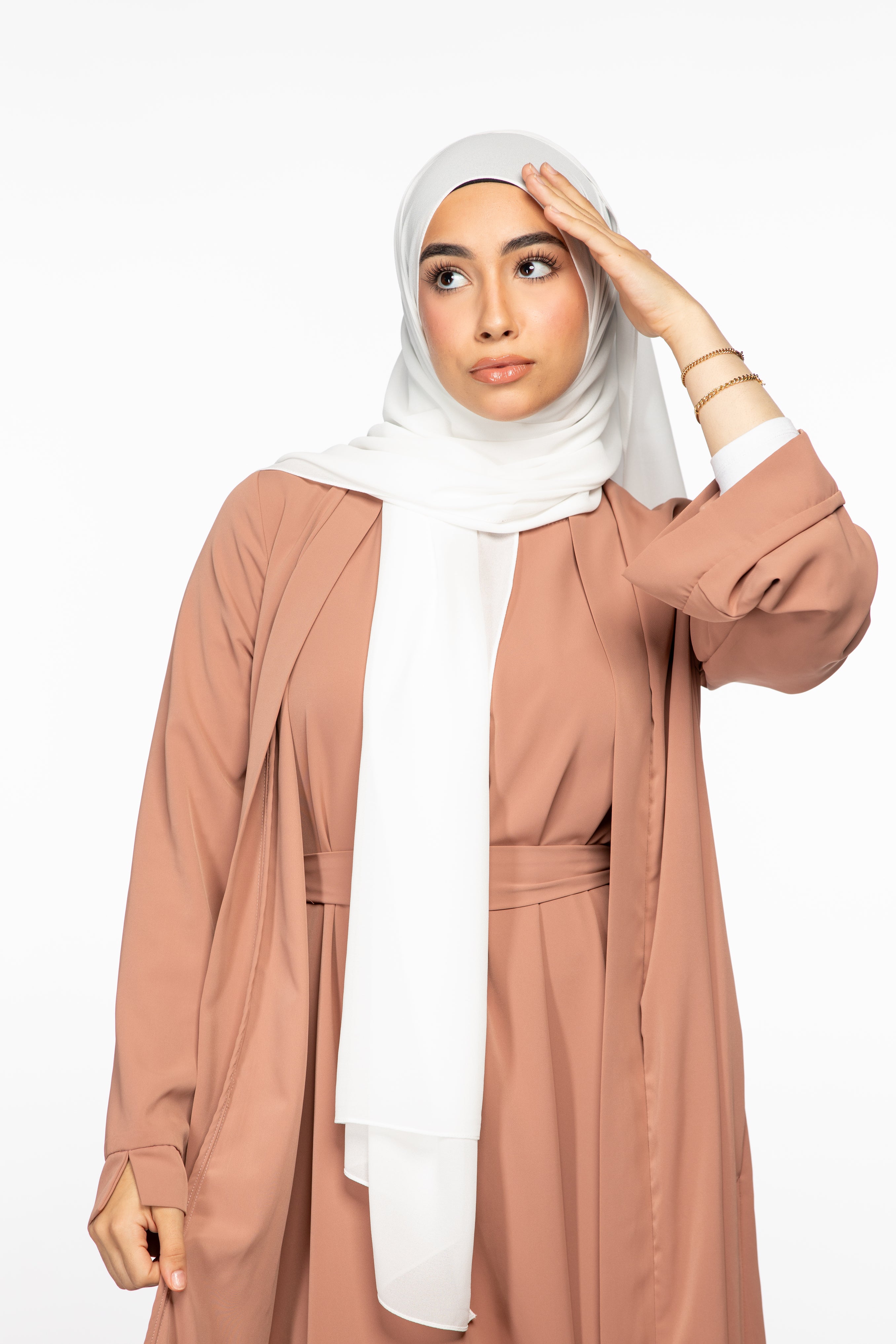 Marwa 3 piece Abaya Set - Mauve