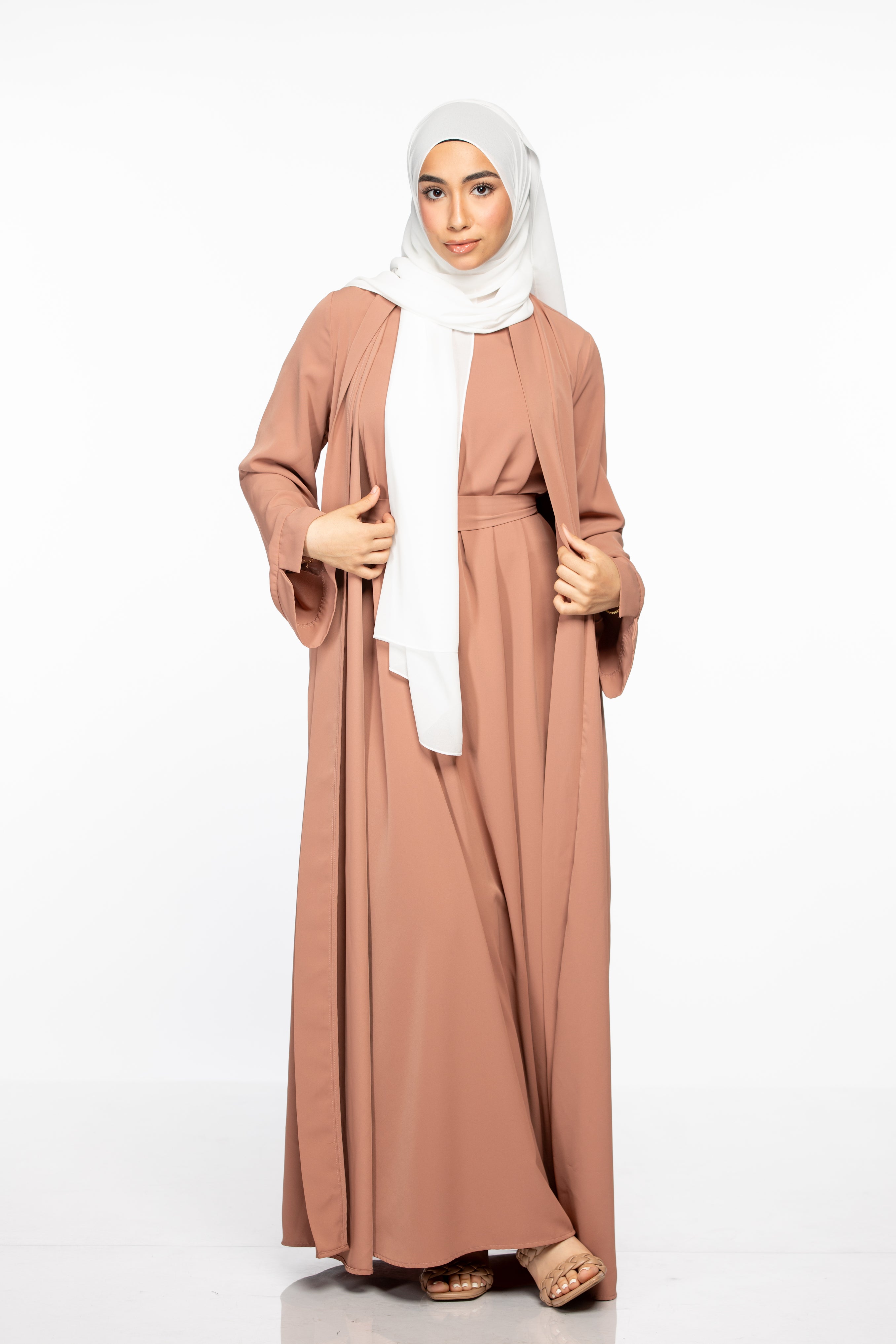 Marwa 3 piece Abaya Set - Mauve