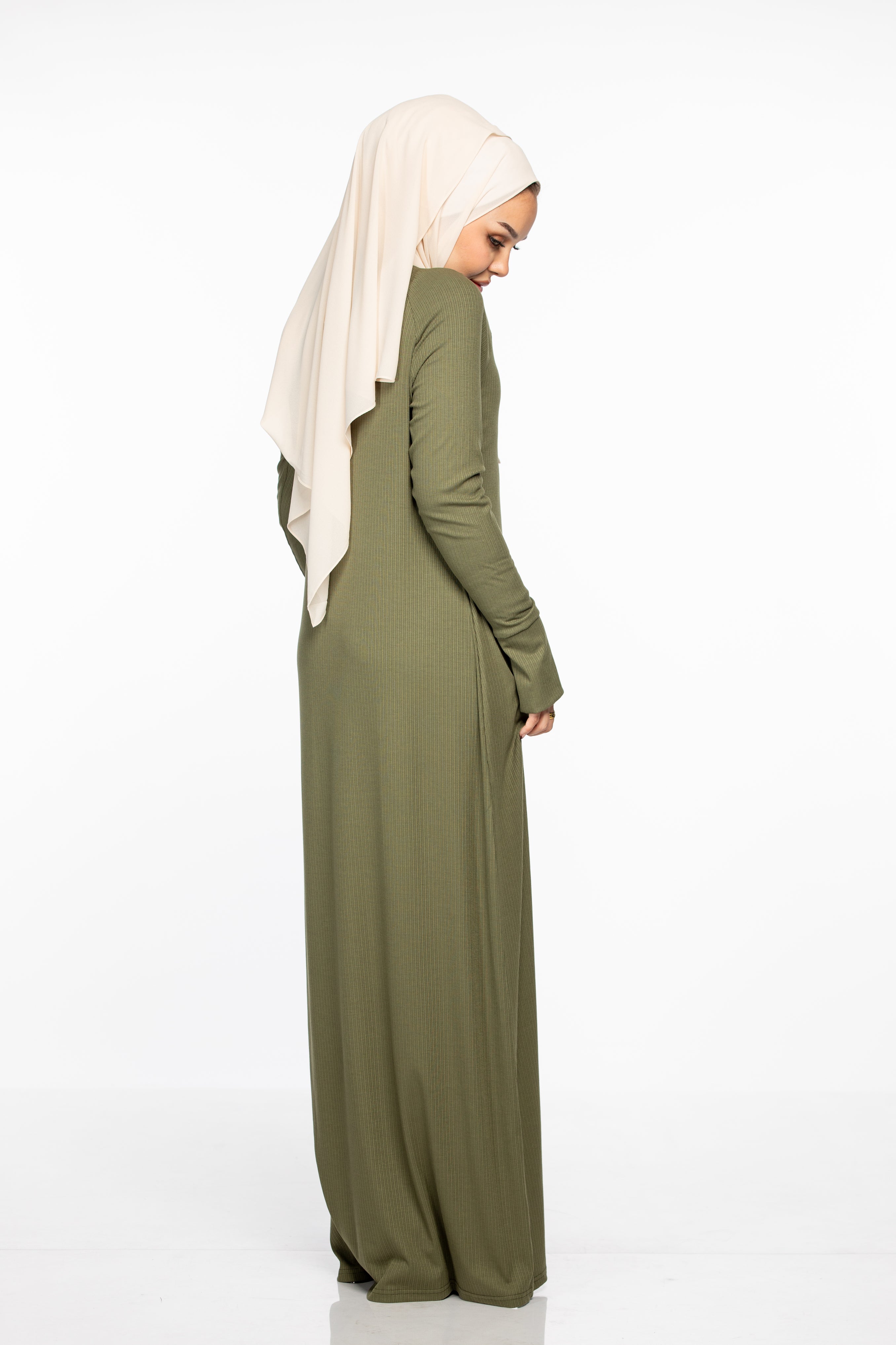 Elina Premium Ribbed Maxi - Avocado