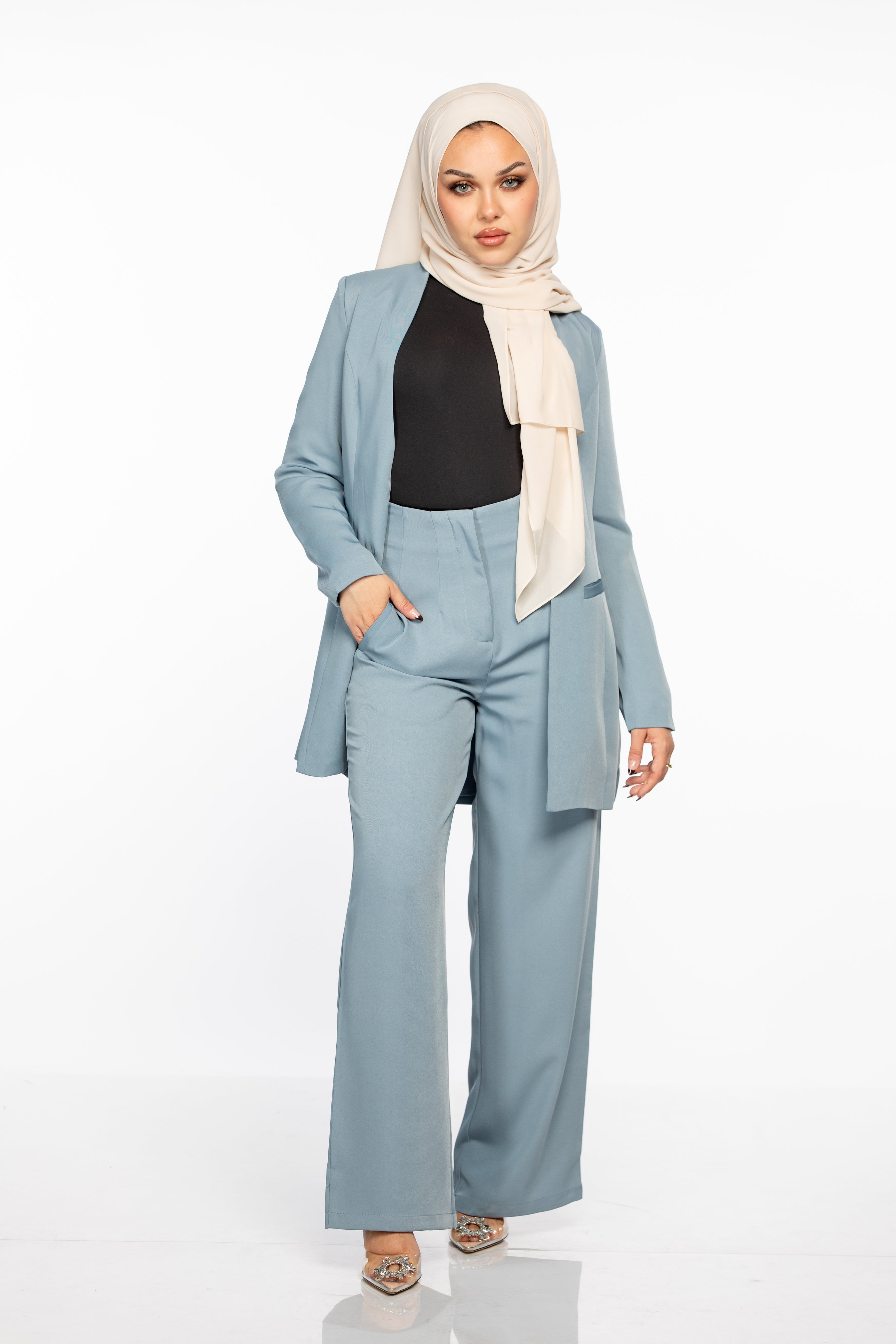 Omaya Blazer - Dusty Blue