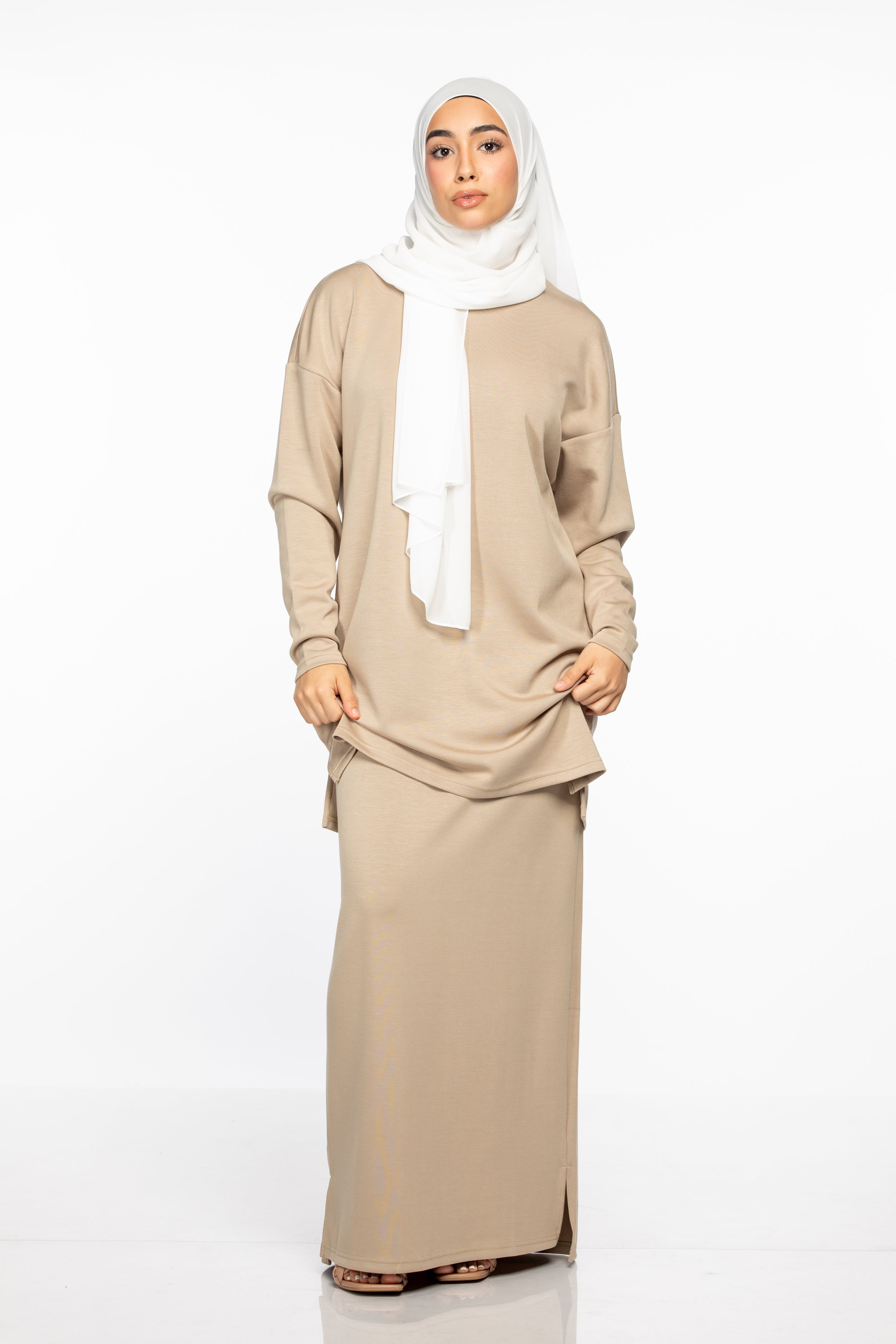 Inaya Sweater/Skirt Set - Sand