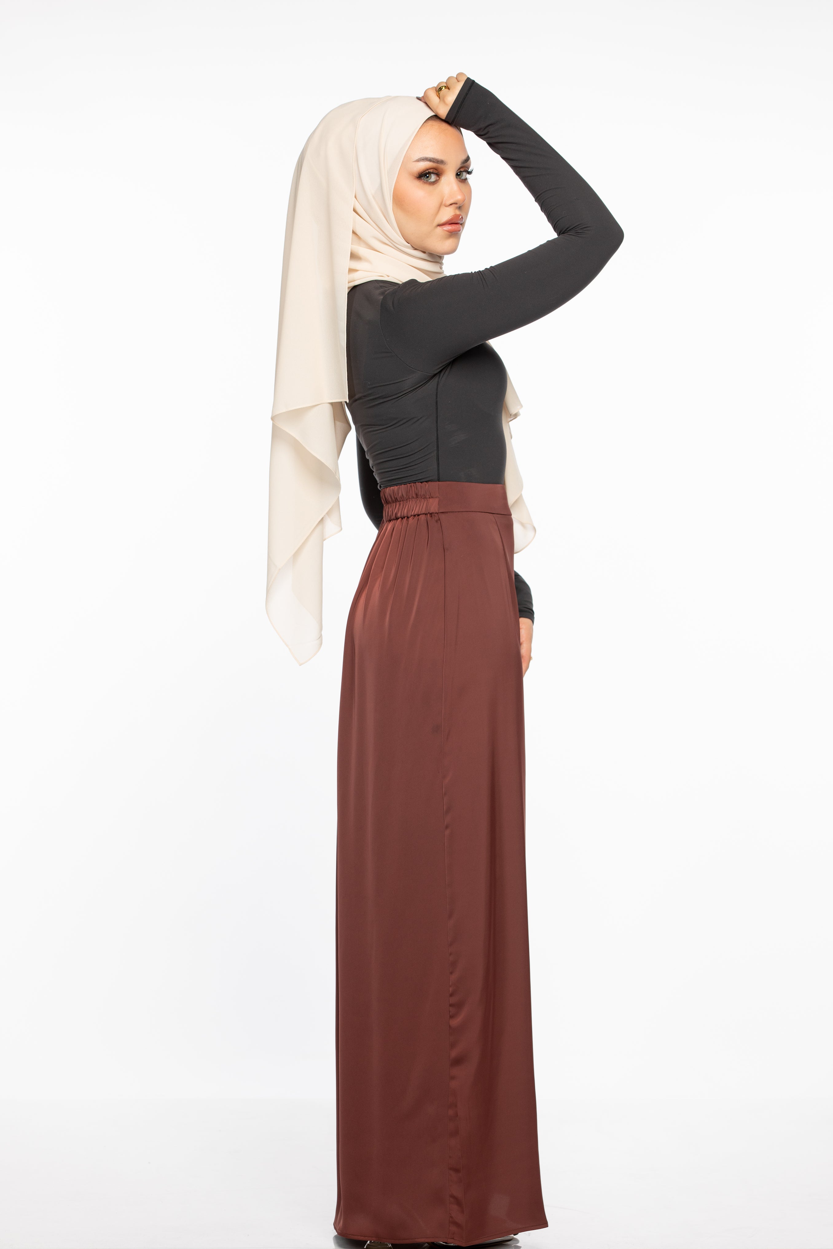 Laila Satin Skirt - Maroon