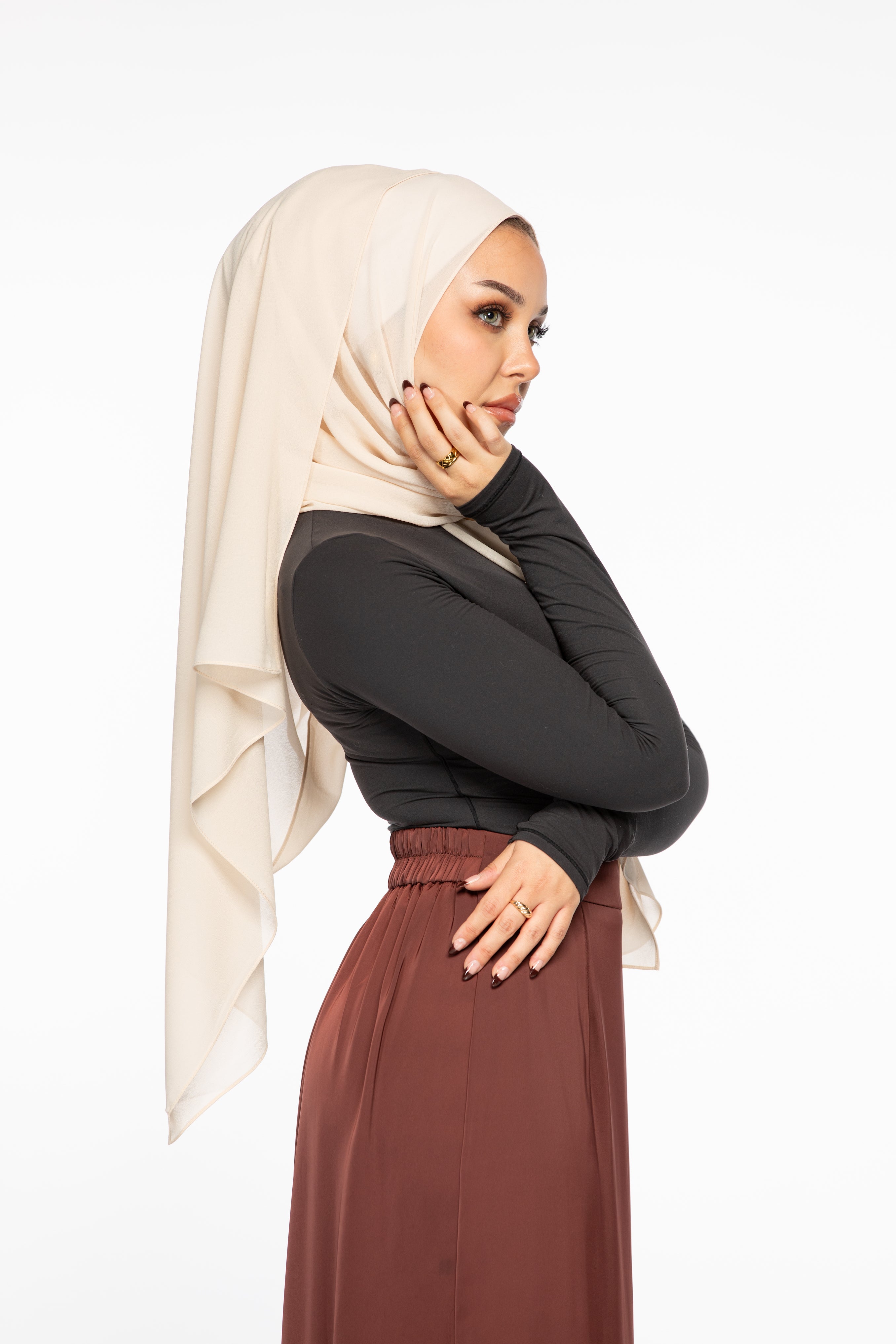 Laila Satin Skirt - Maroon