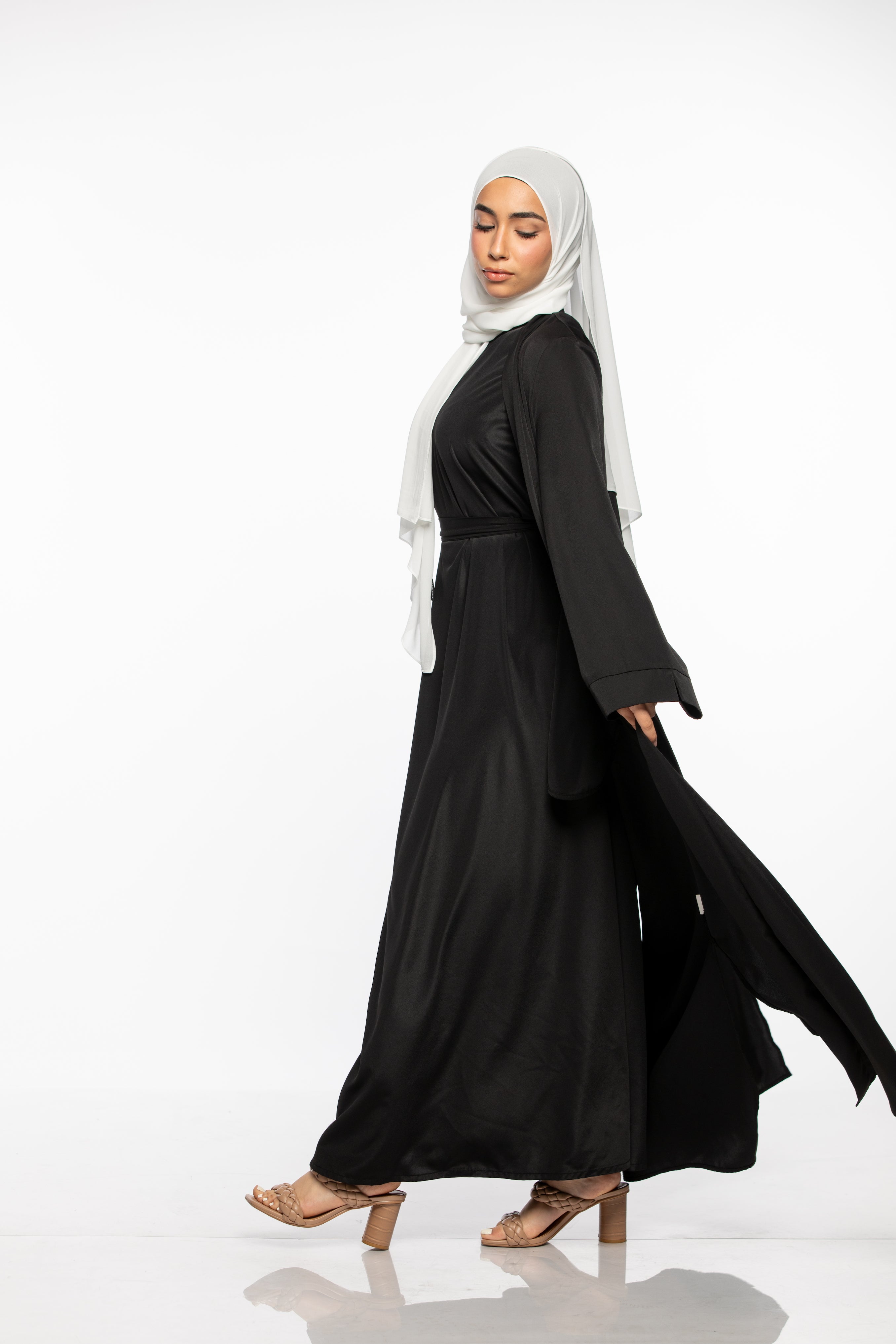 Marwa 3 piece Abaya Set - Black