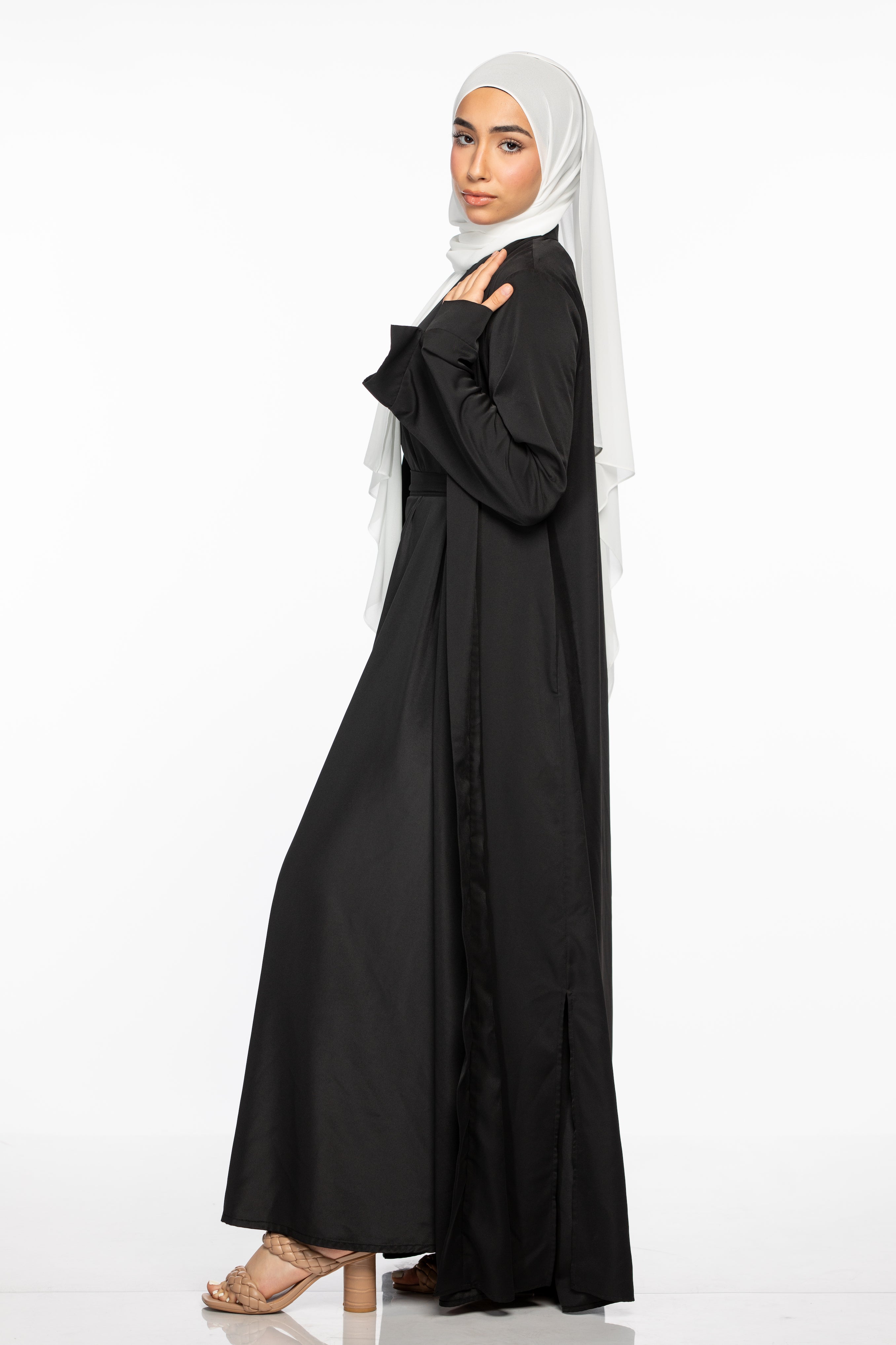 Marwa 3 piece Abaya Set - Black