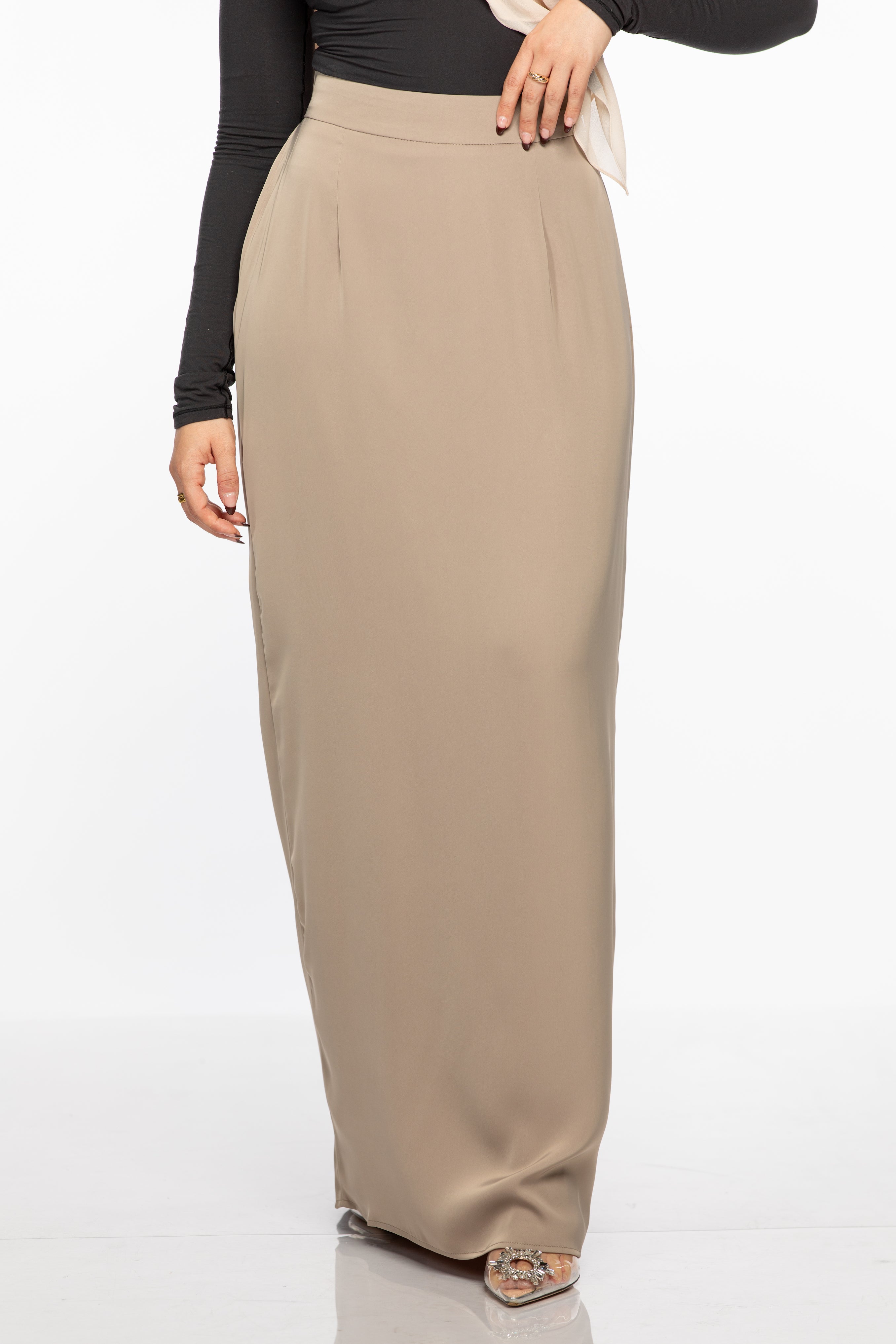 Laila Satin Skirt - Nude