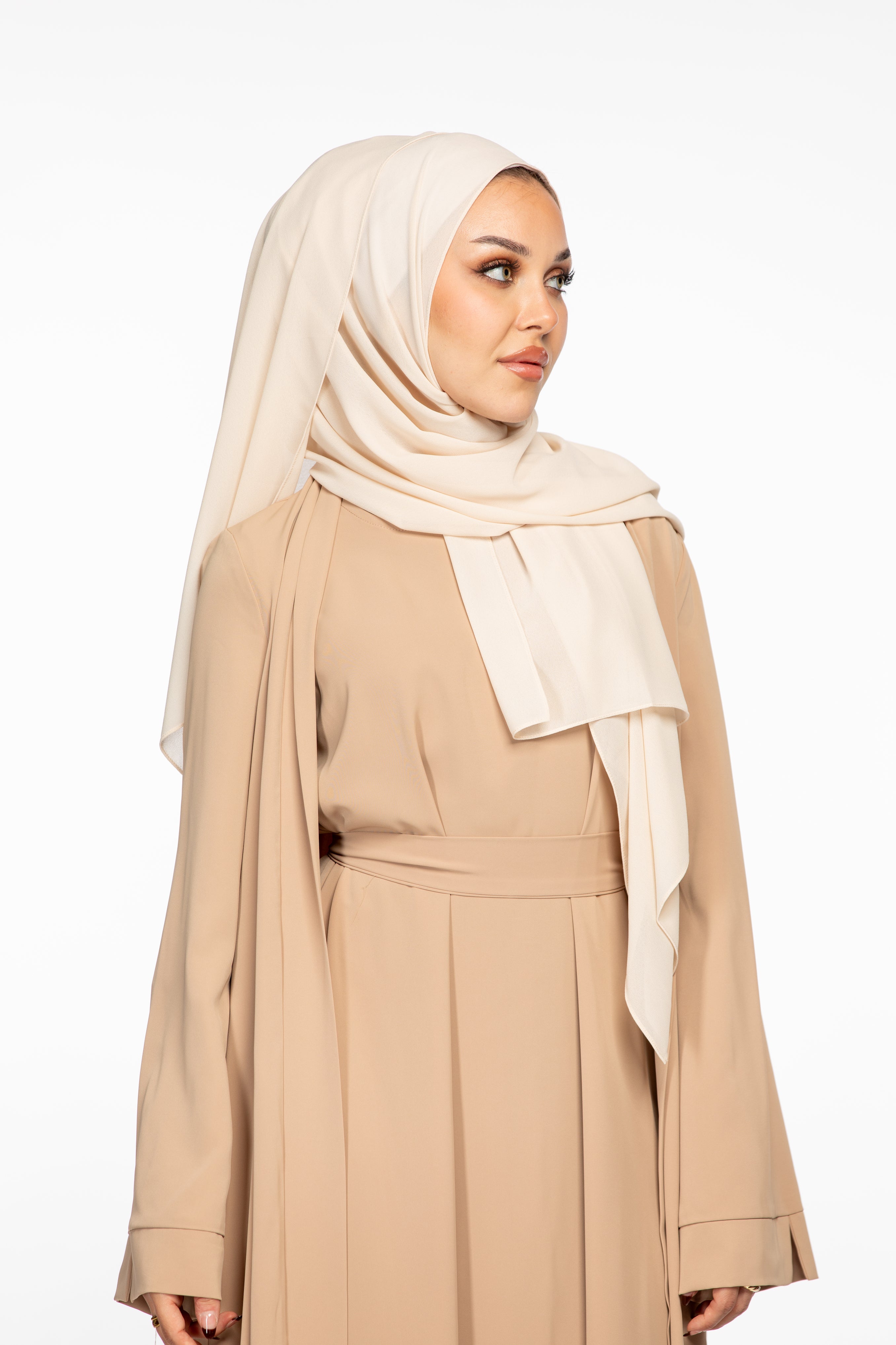 Marwa 3 piece Abaya Set - Tan