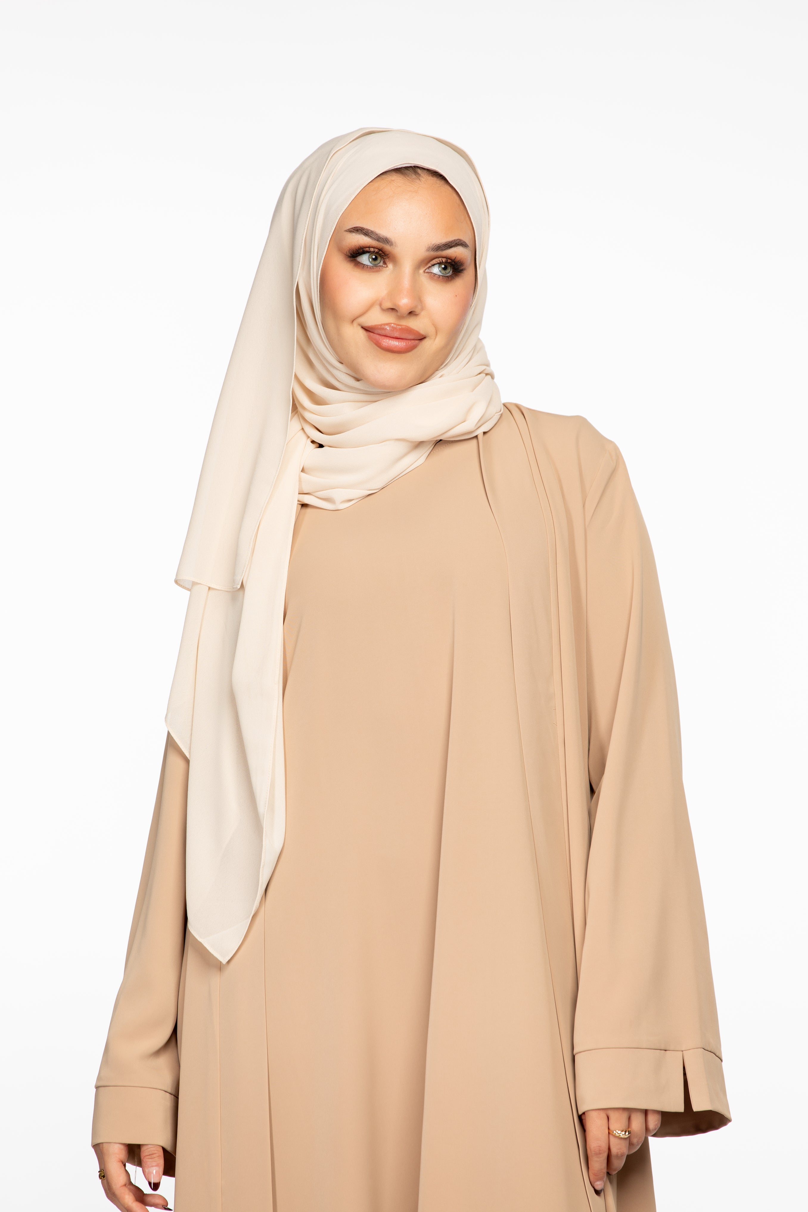 Marwa 3 piece Abaya Set - Tan