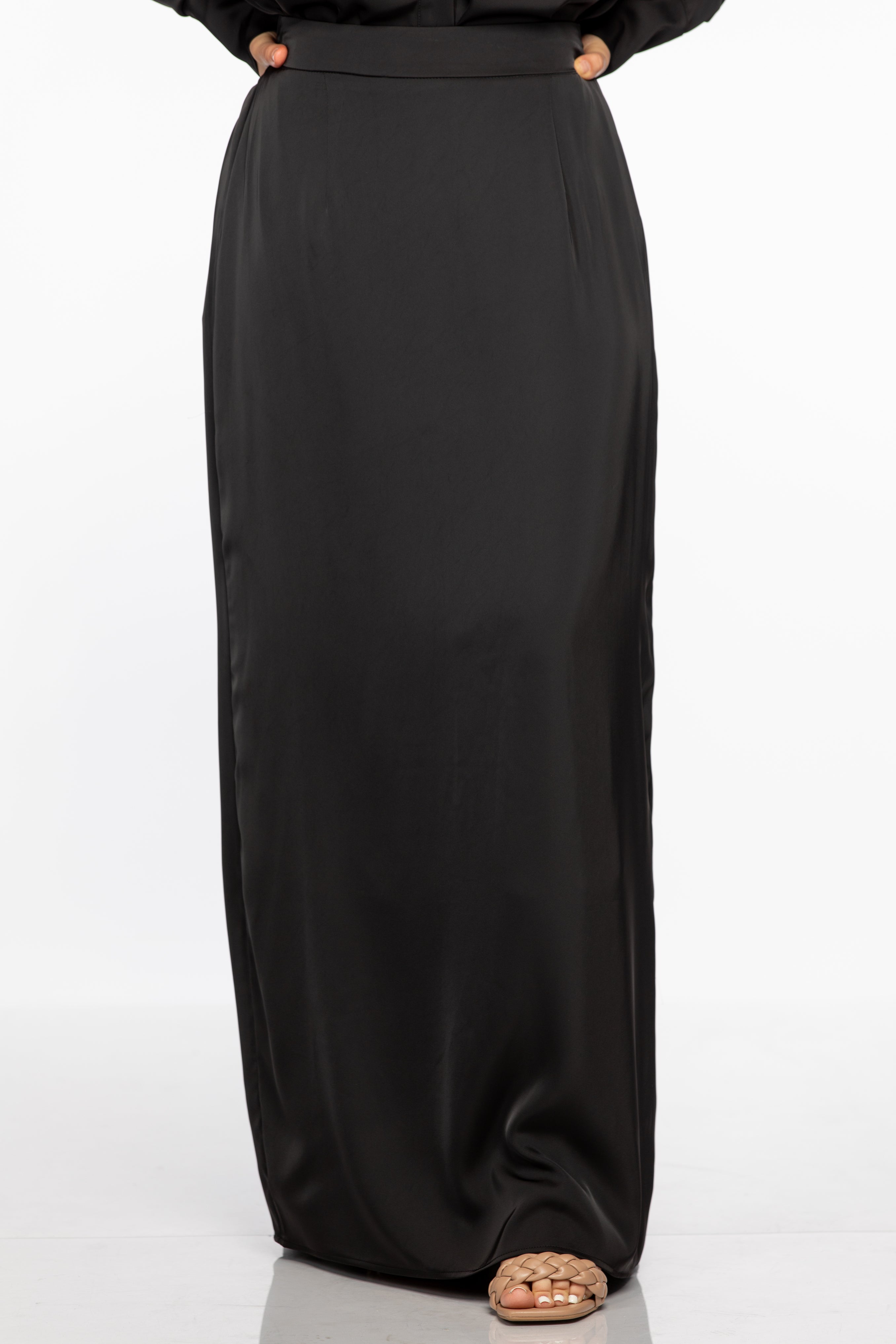 Laila Satin Skirt - Black