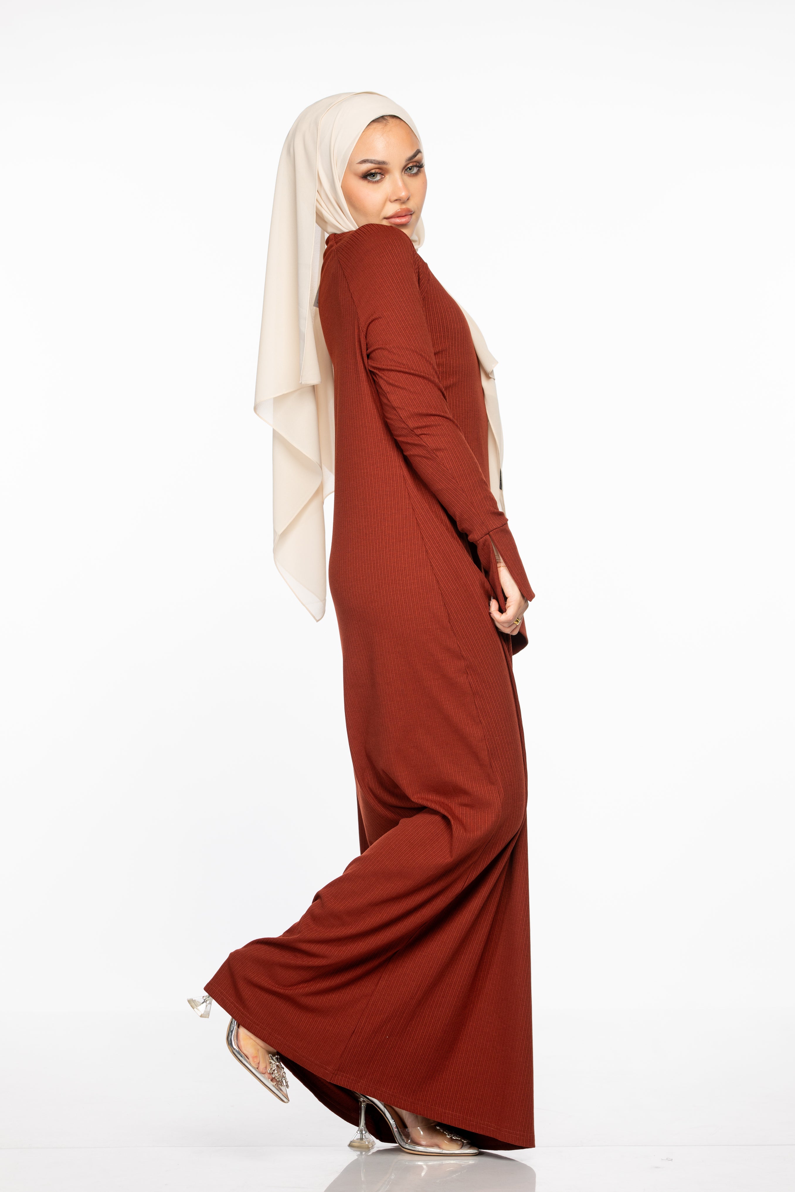 Elina Premium Ribbed Maxi - Amber