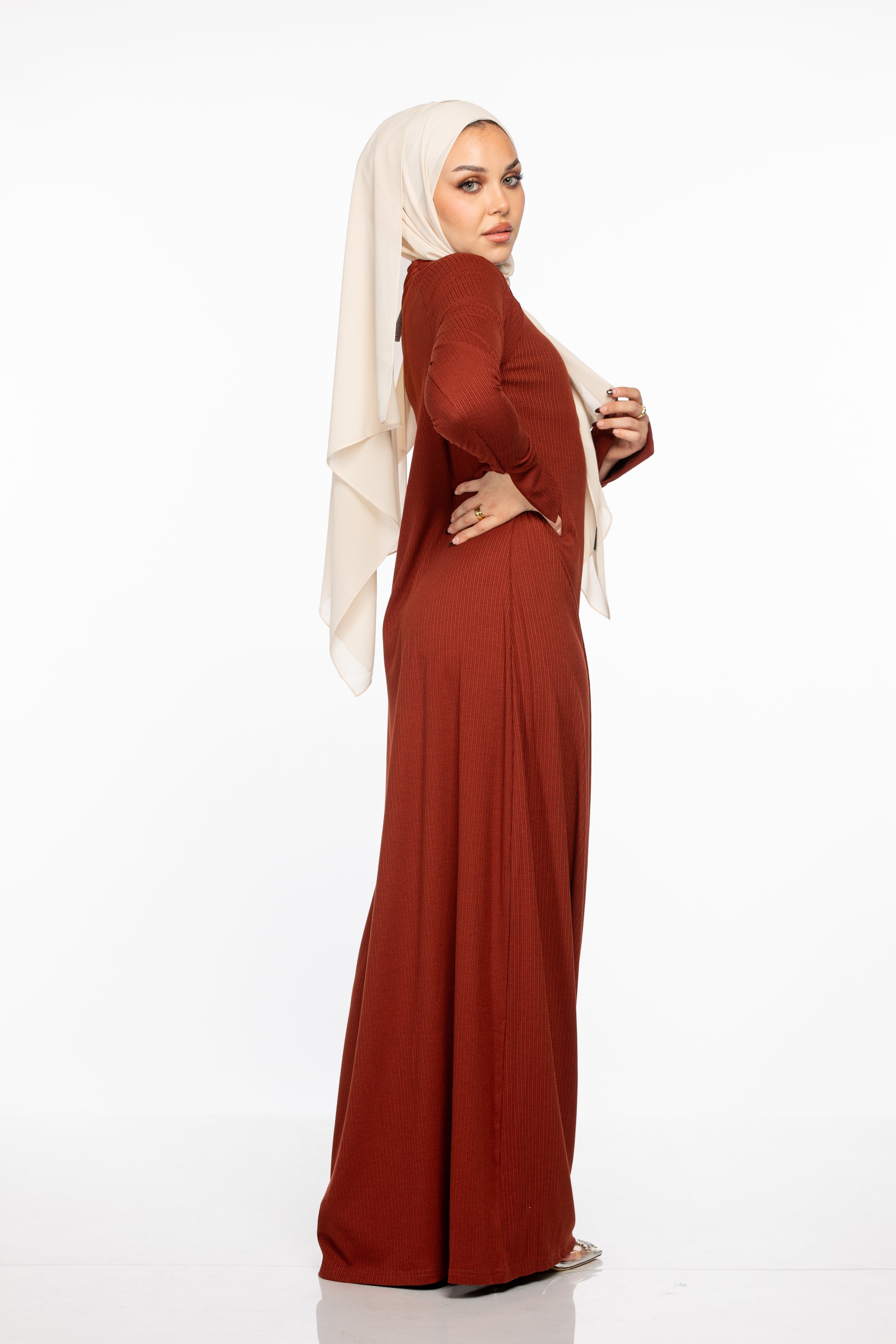 Elina Premium Ribbed Maxi - Amber