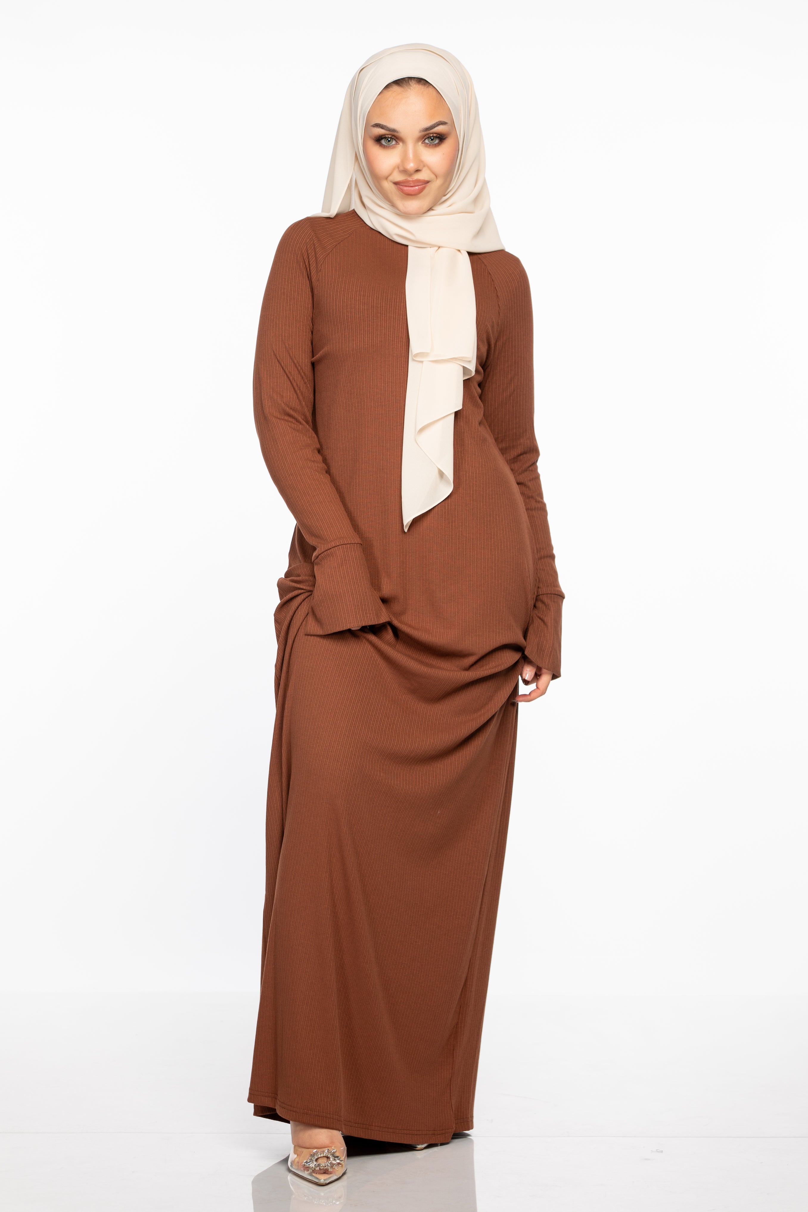 Elina Premium Ribbed Maxi - Coco