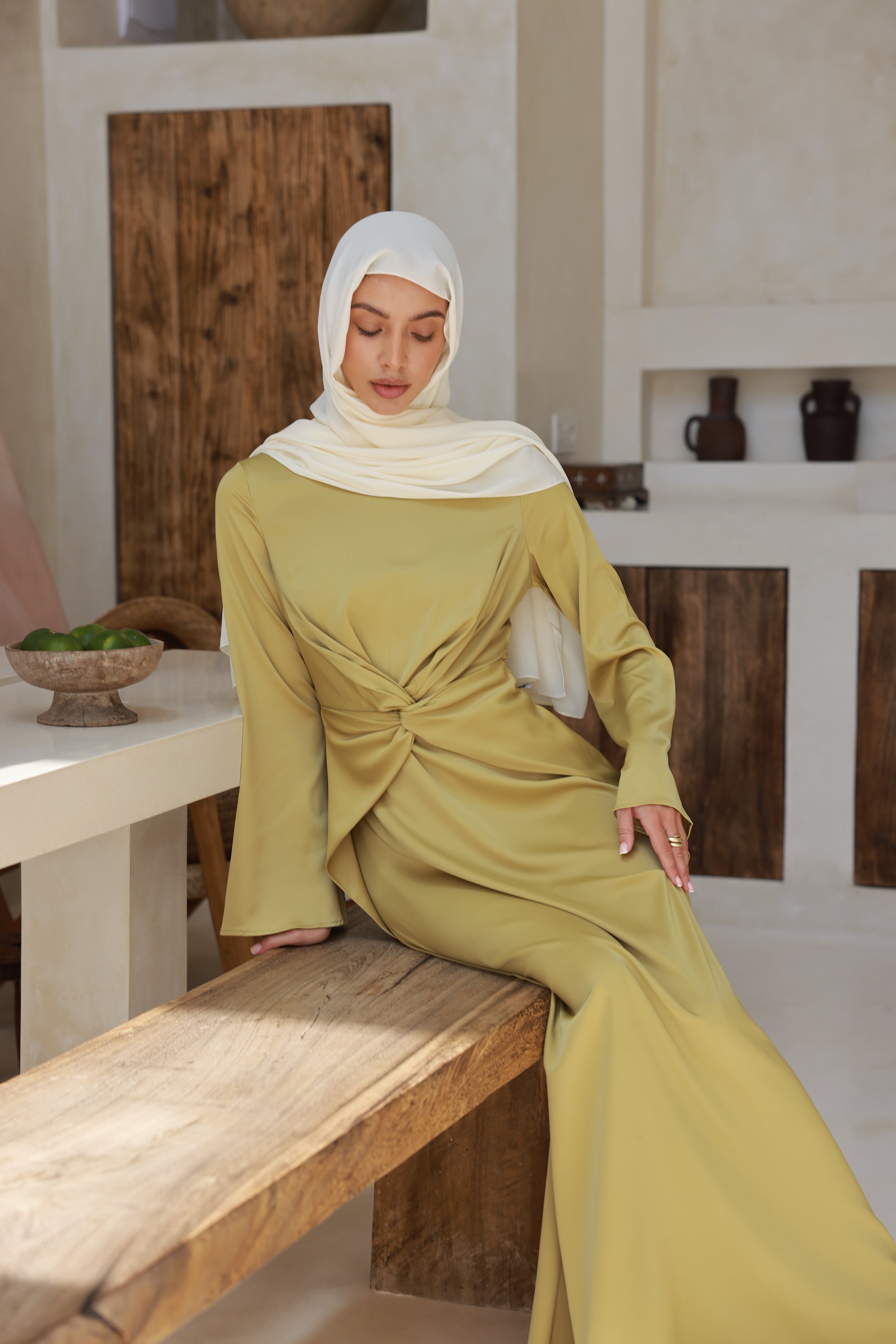 LIYANA  DRESS - OLD GOLD