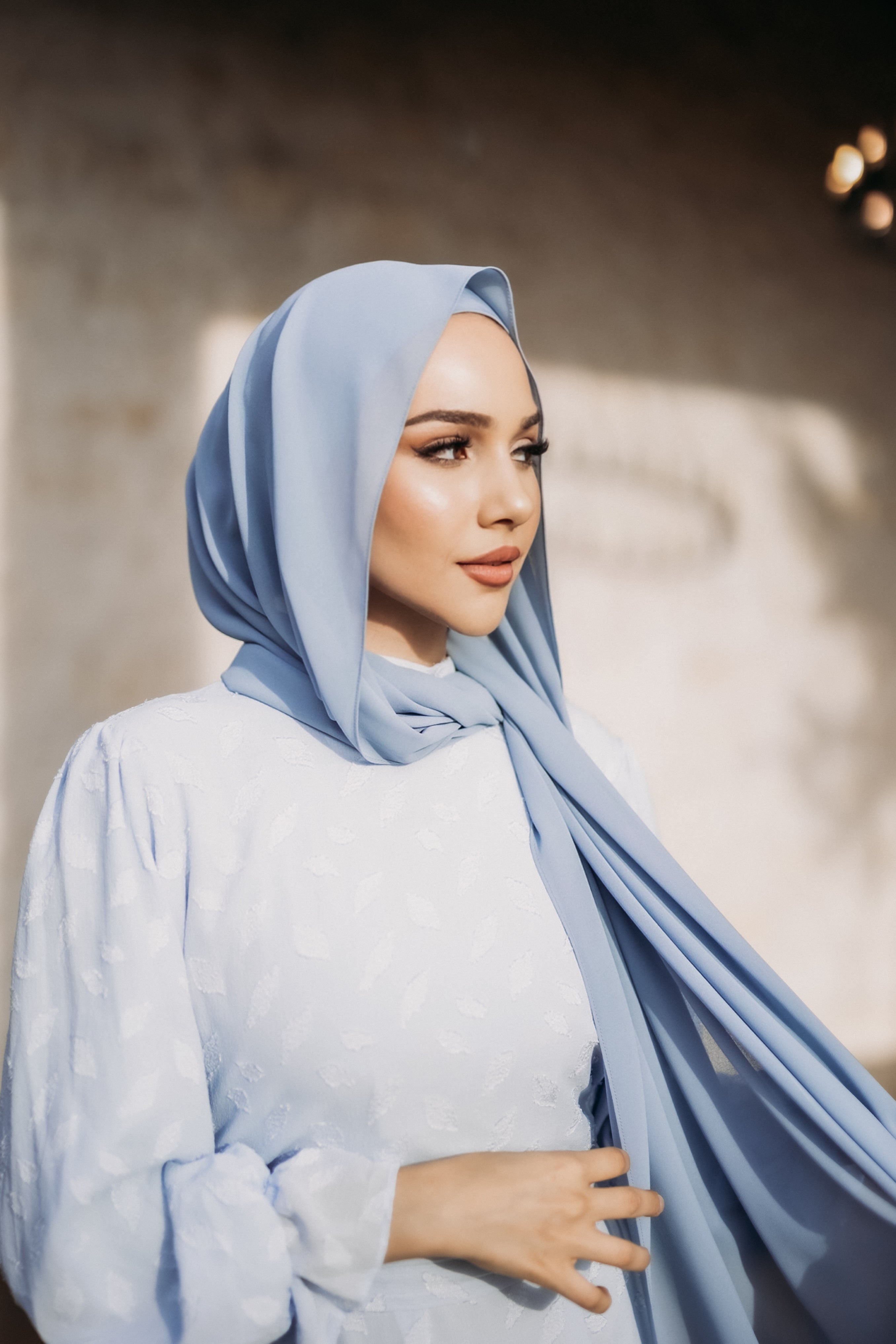 Elite Essential Chiffon Hijab - Dusty Blue