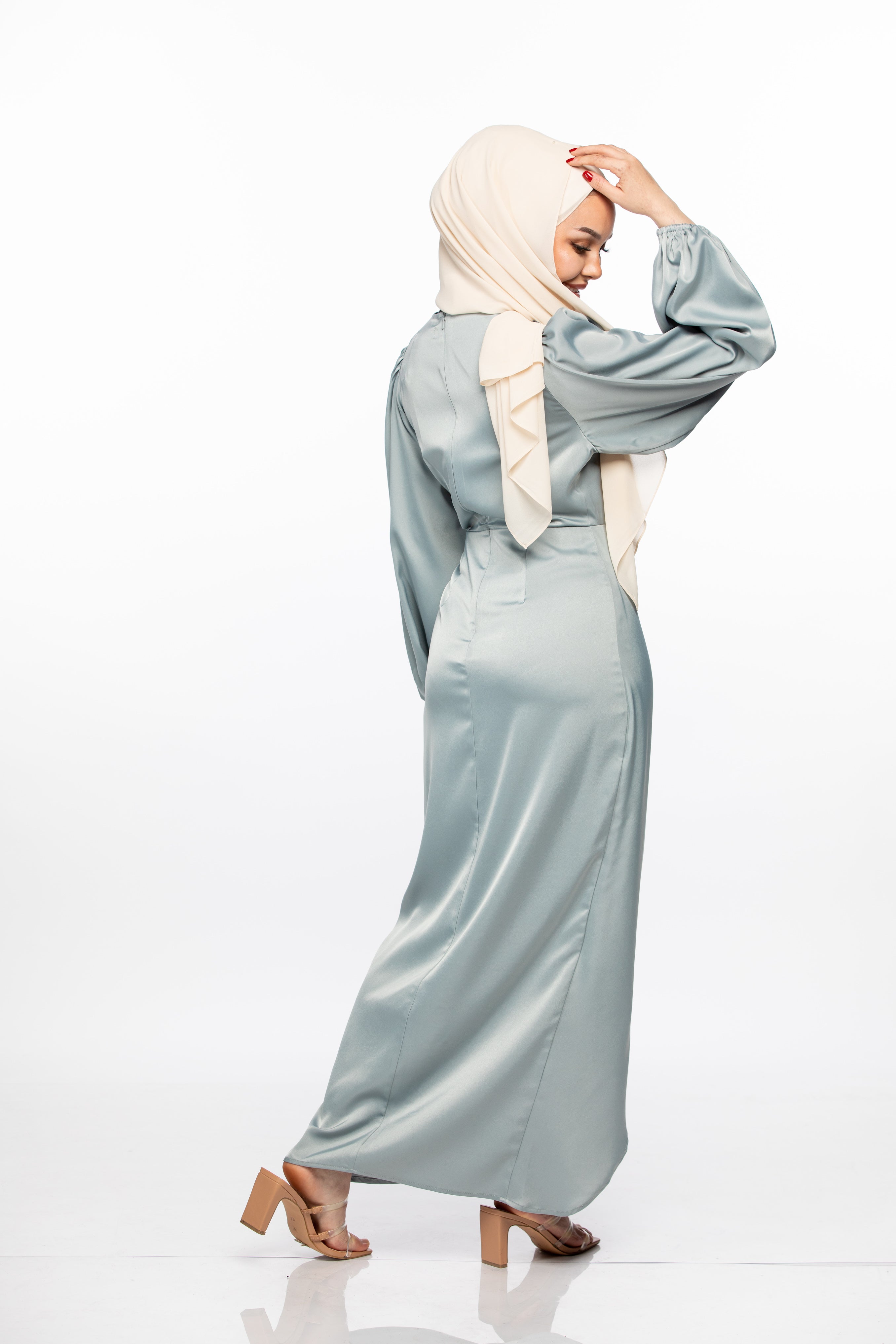 NOOR WRAP DRESS - POWDER BLUE