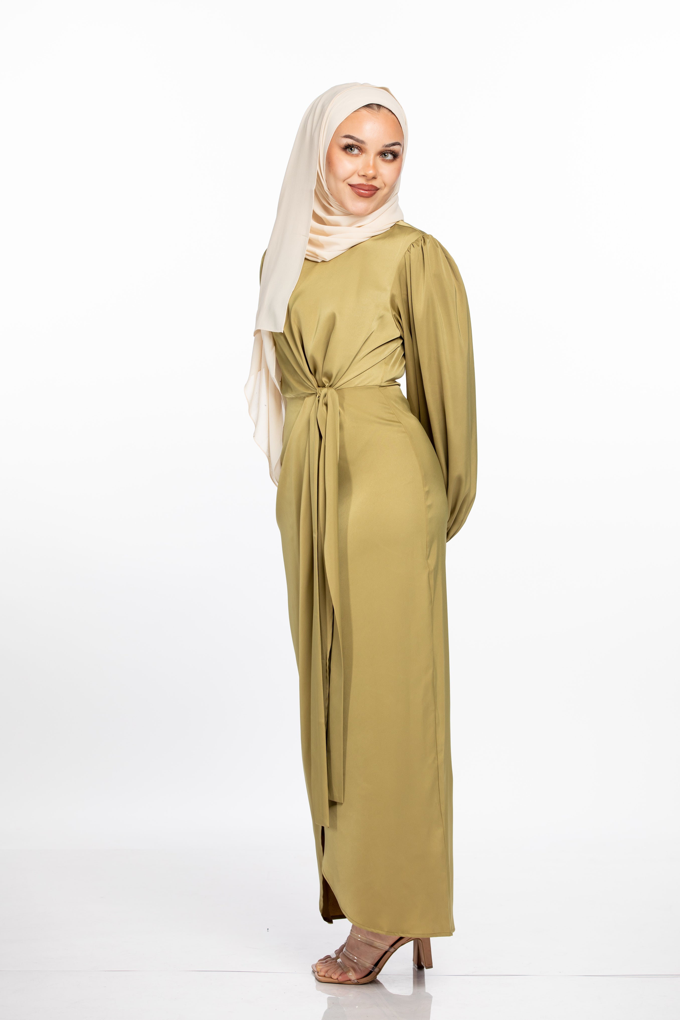 NOOR WRAP DRESS - AVOCADO