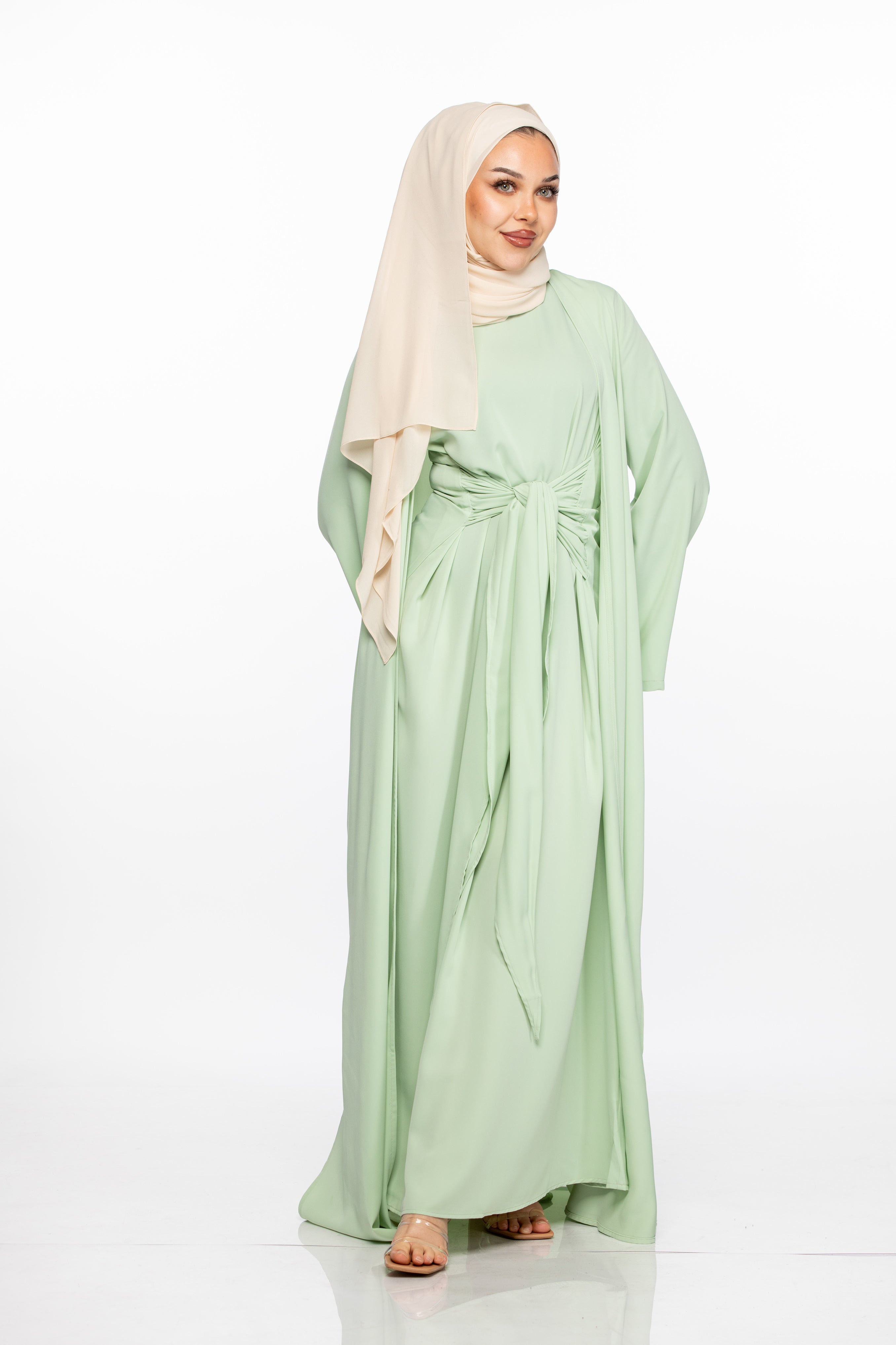 JANNAH ABAYA SET - MUTE SAGE