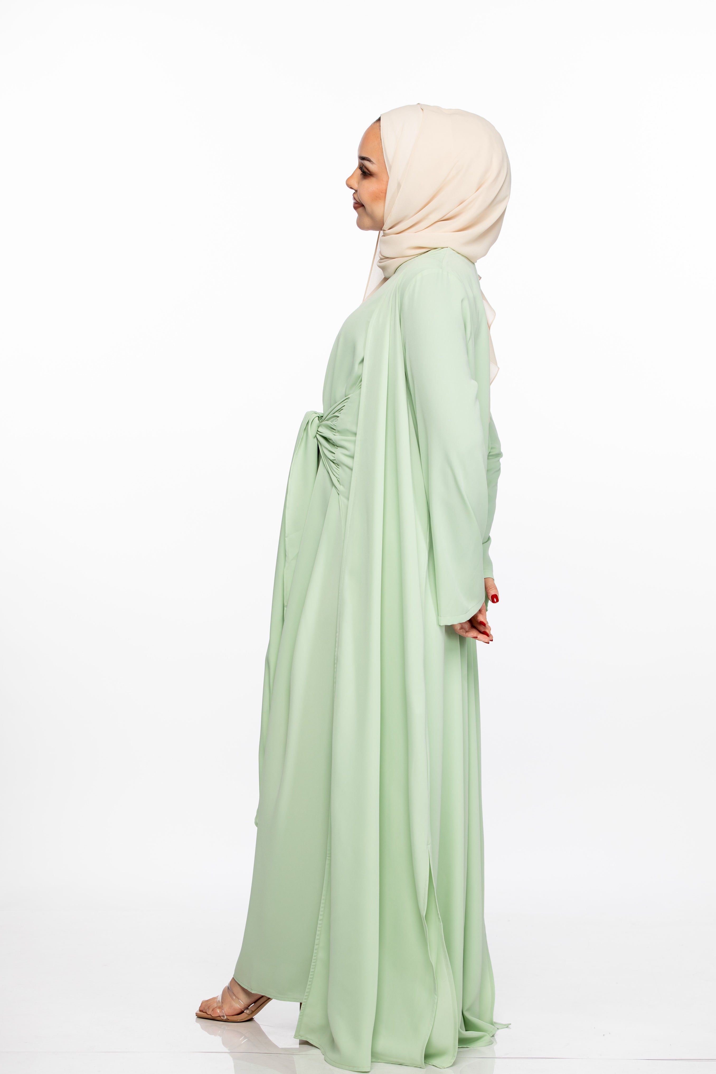 JANNAH ABAYA SET - MUTE SAGE