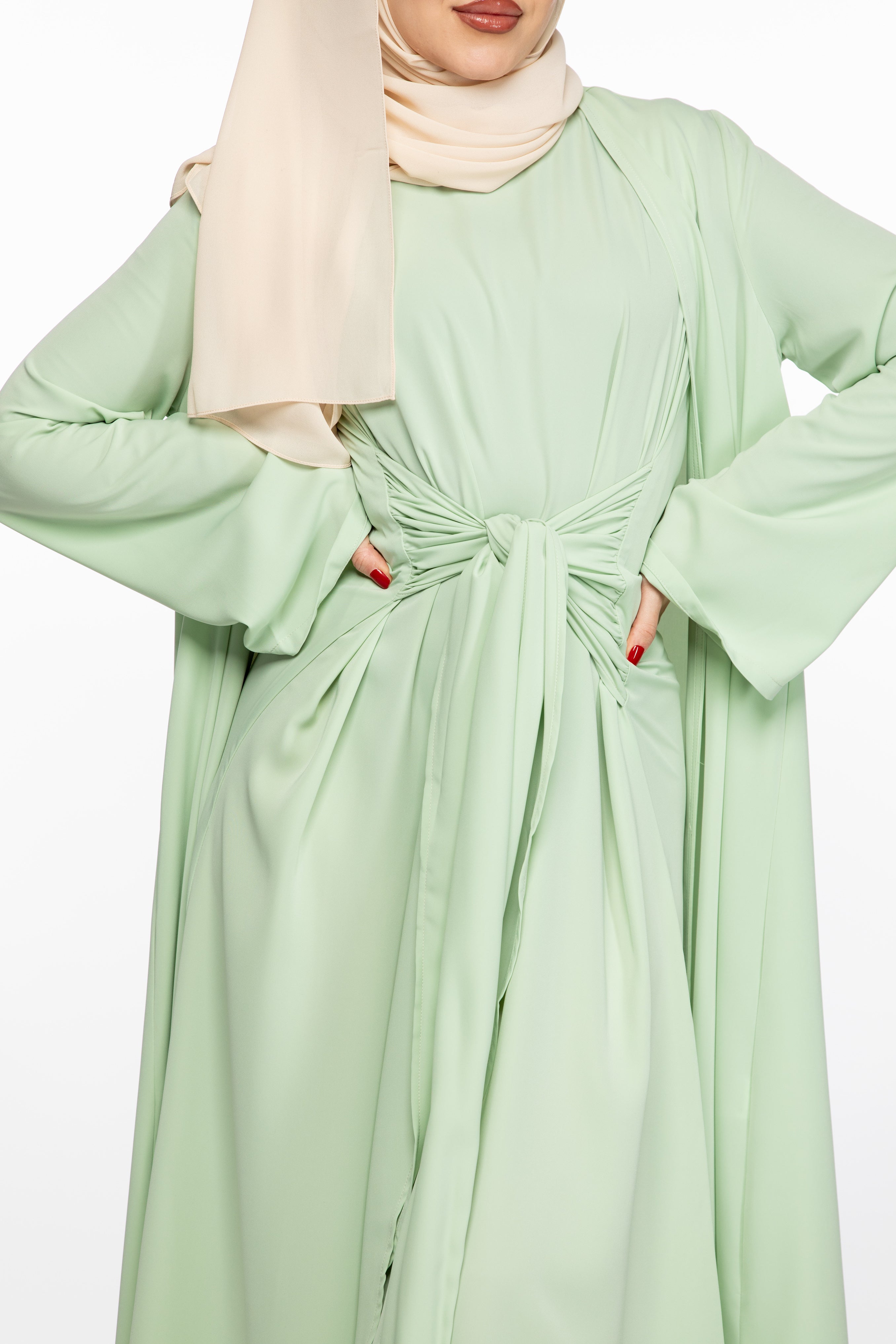 JANNAH ABAYA SET - MUTE SAGE