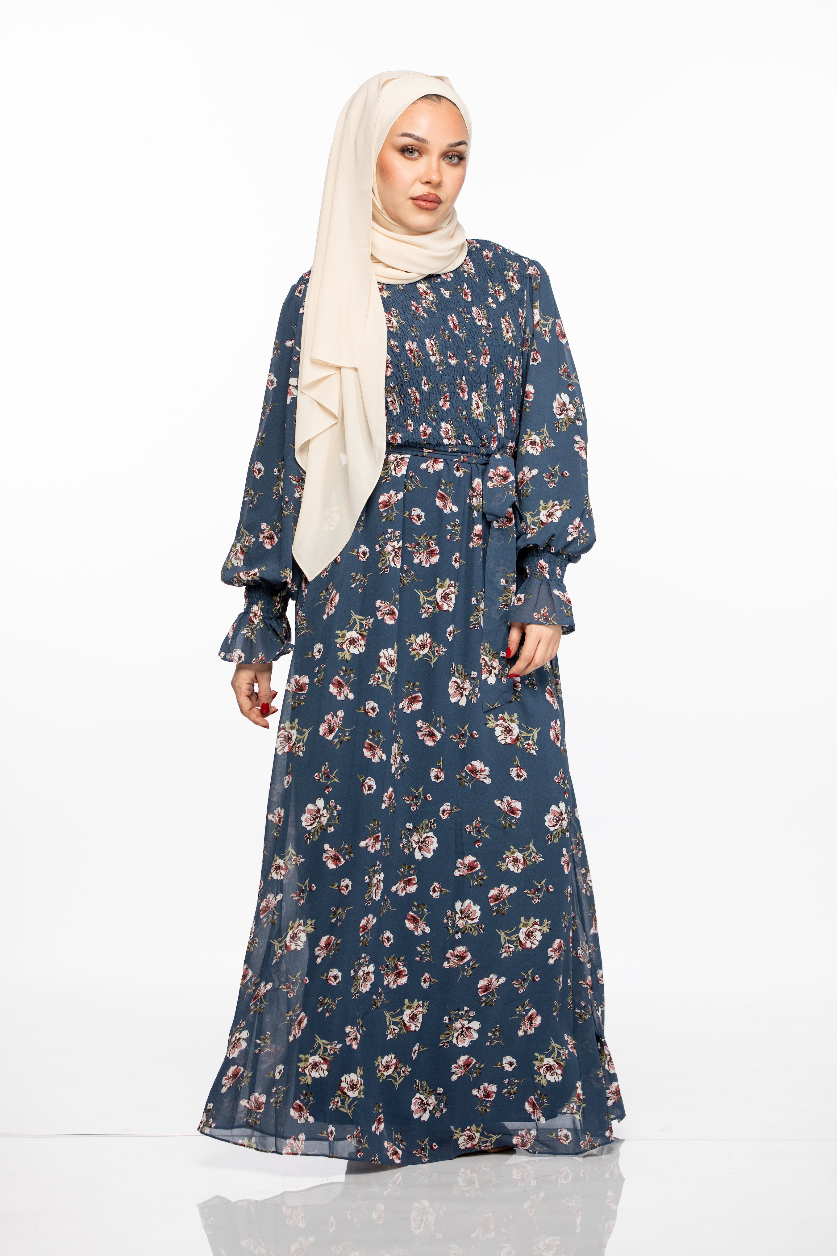 Hazal Floral Maxi - Space Blue