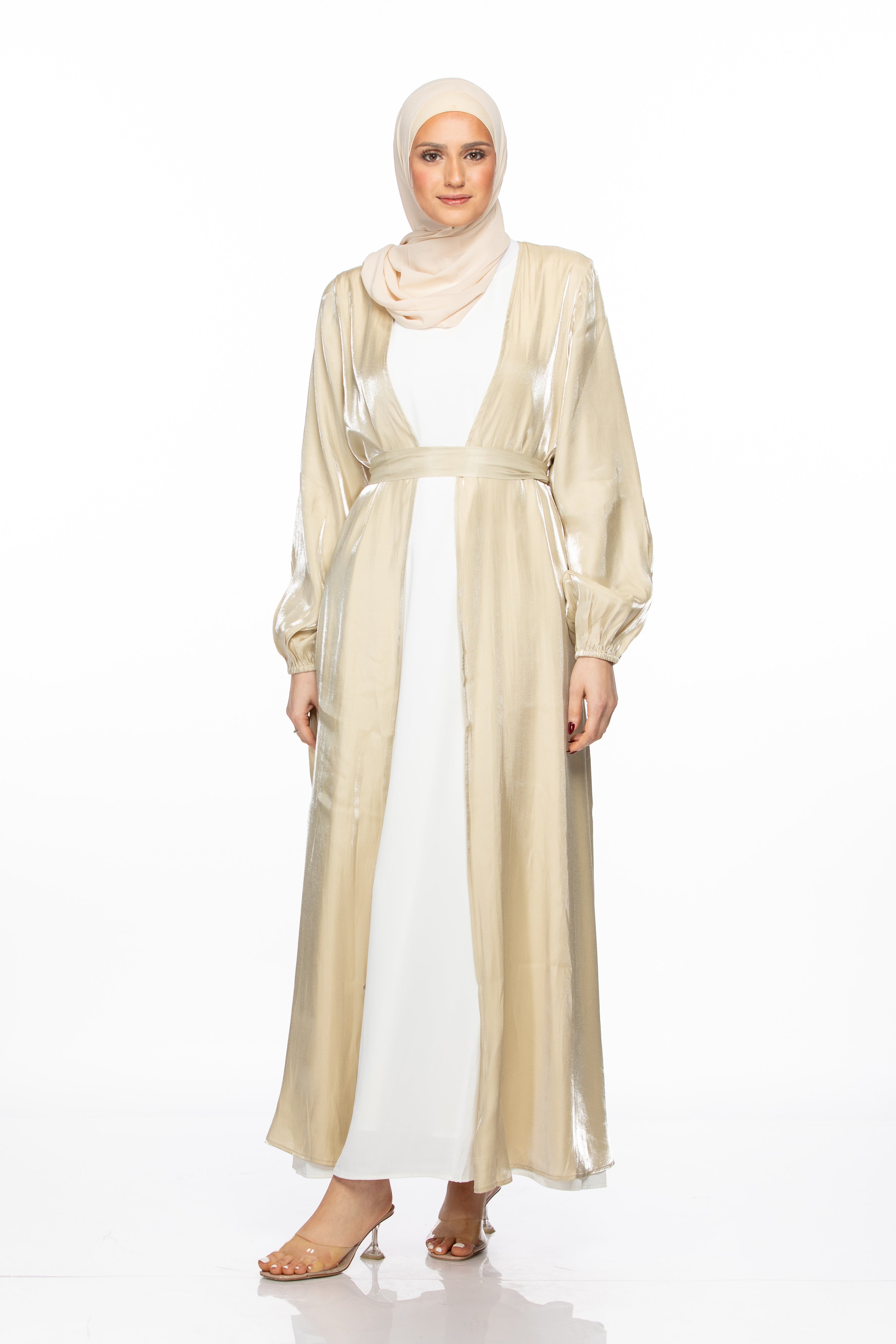 Haya Open Abaya - Hazelnut