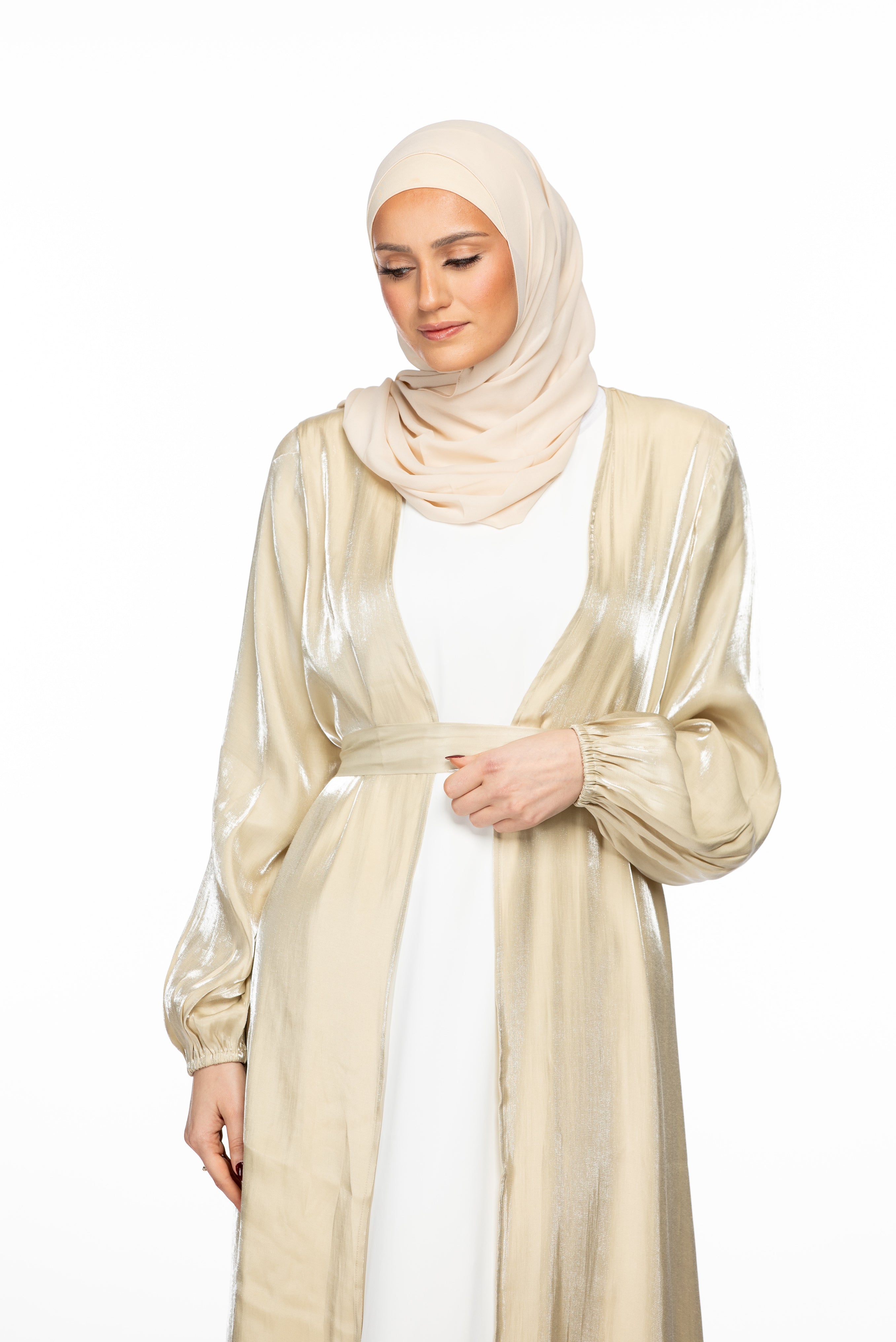 Haya Open Abaya - Hazelnut