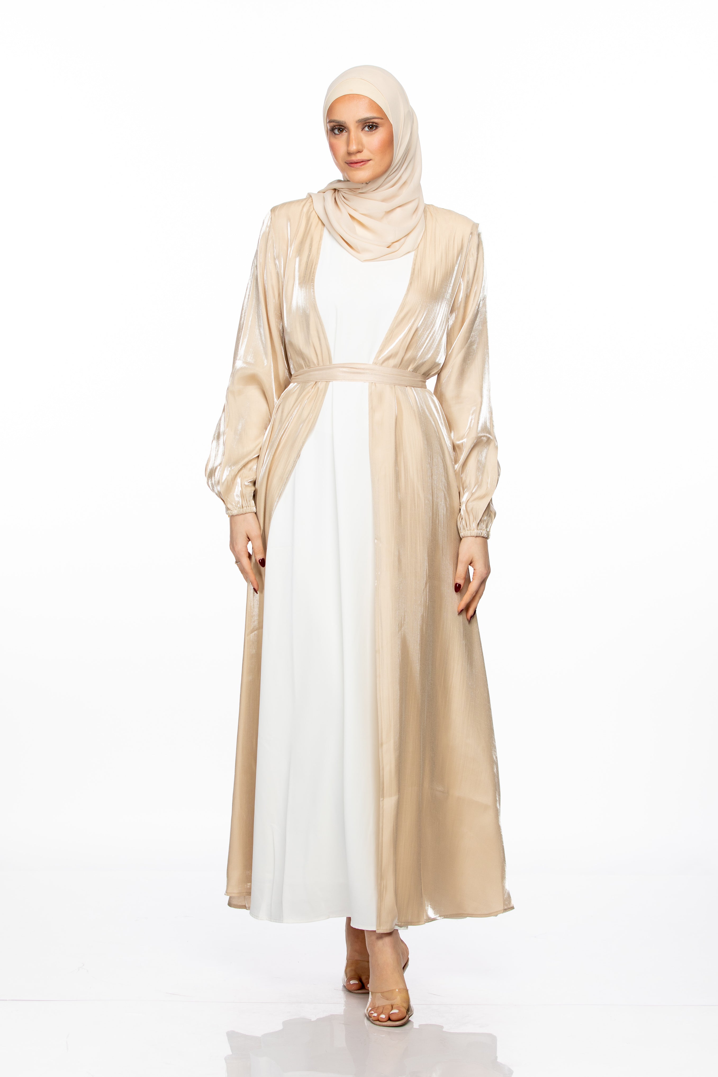 Haya Open Abaya - Champagne