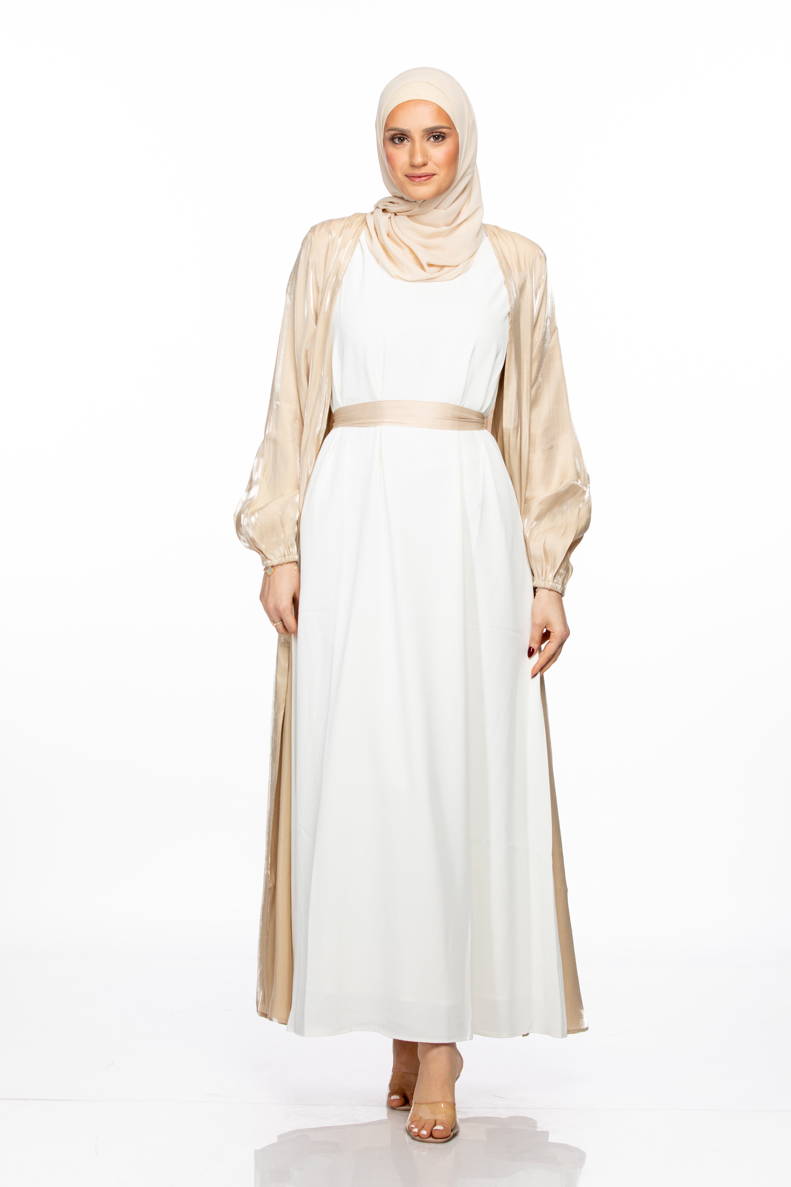 Haya Open Abaya - Champagne