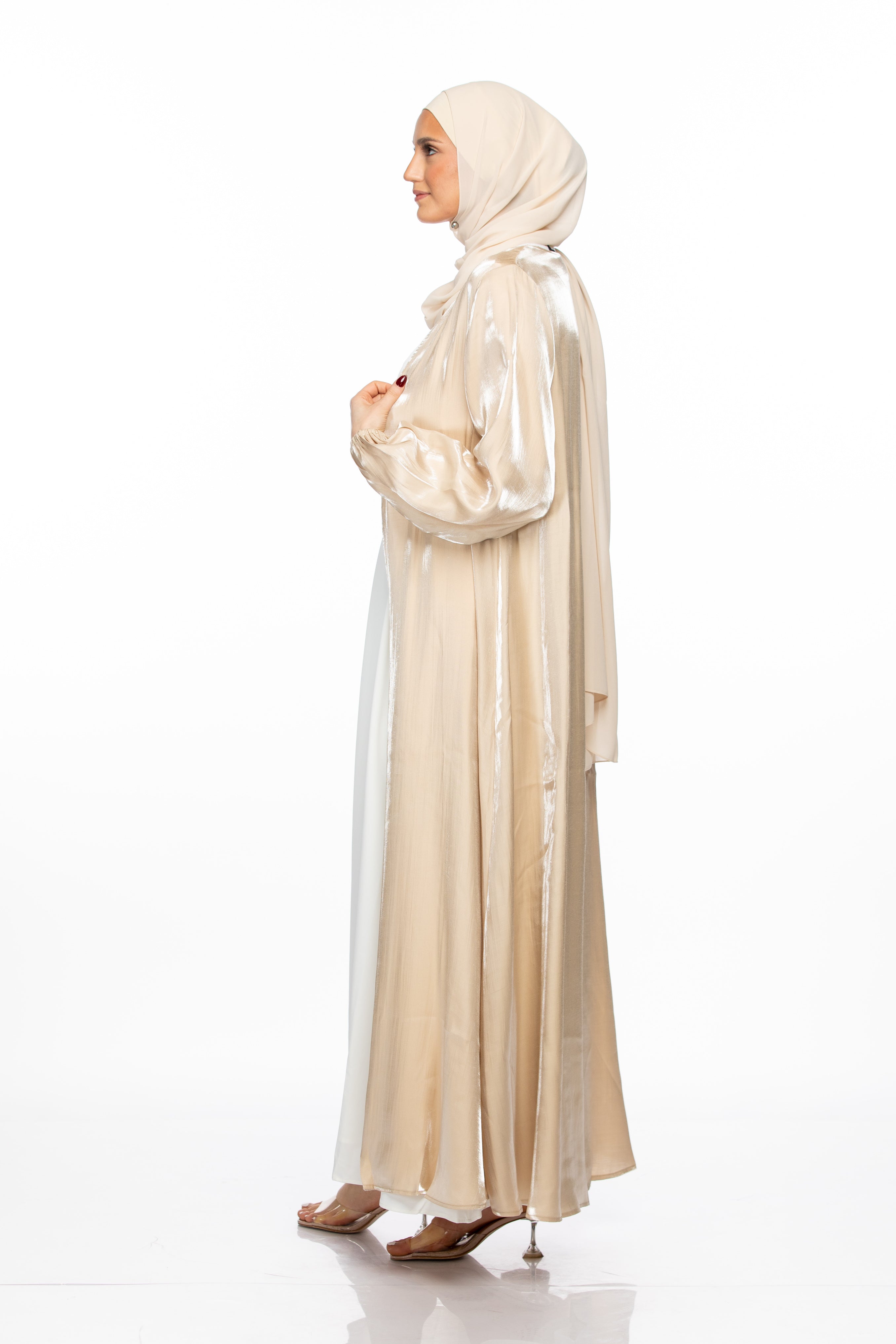 Haya Open Abaya - Champagne