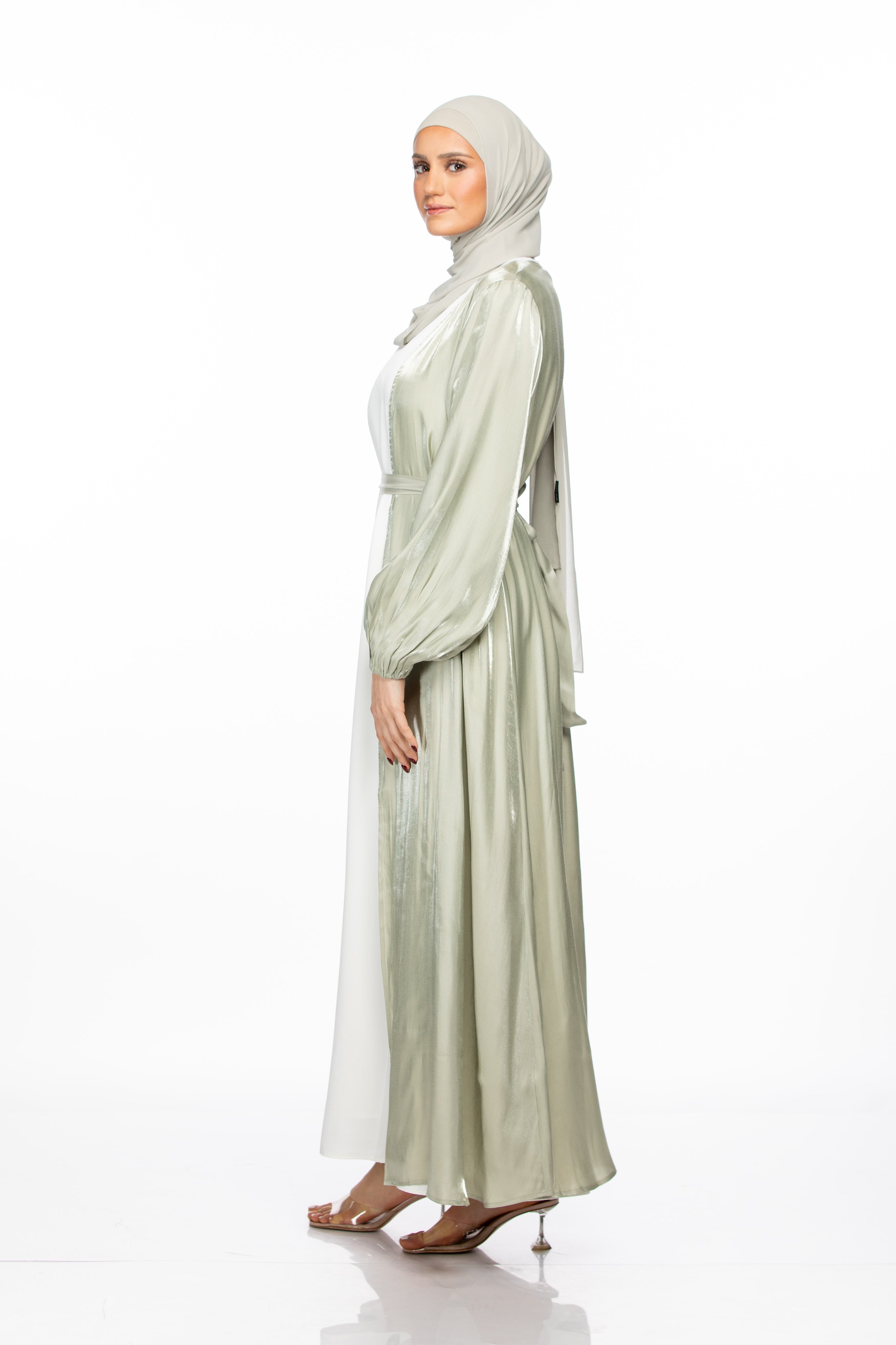 Haya Open Abaya - Sage