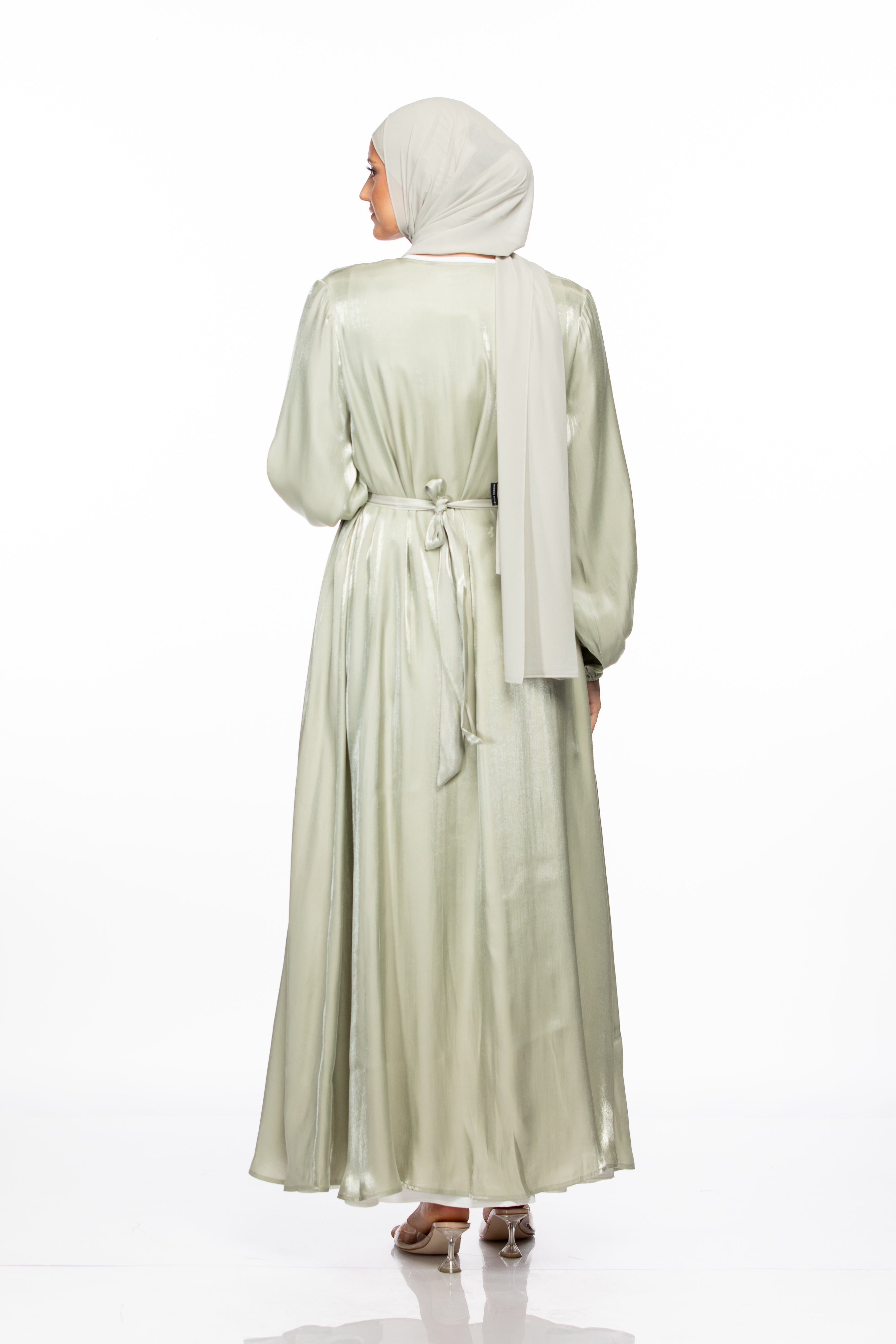 Haya Open Abaya - Sage