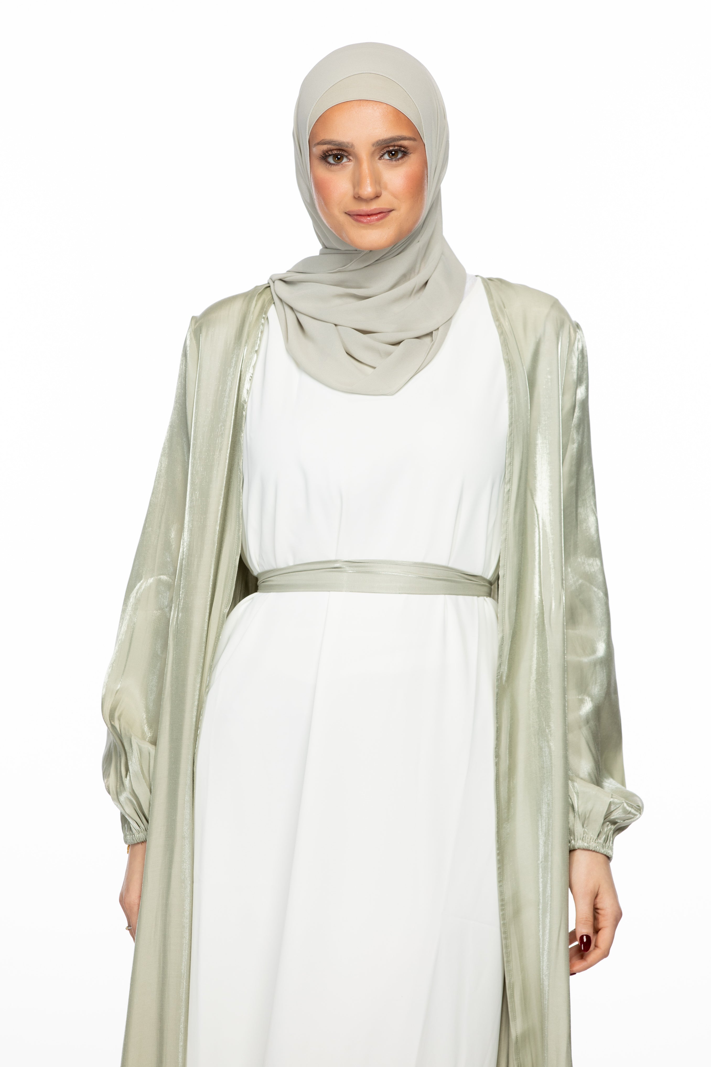 Haya Open Abaya - Sage