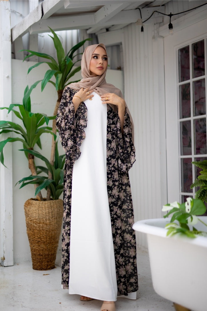 Jasmine Floral Kimono - Black